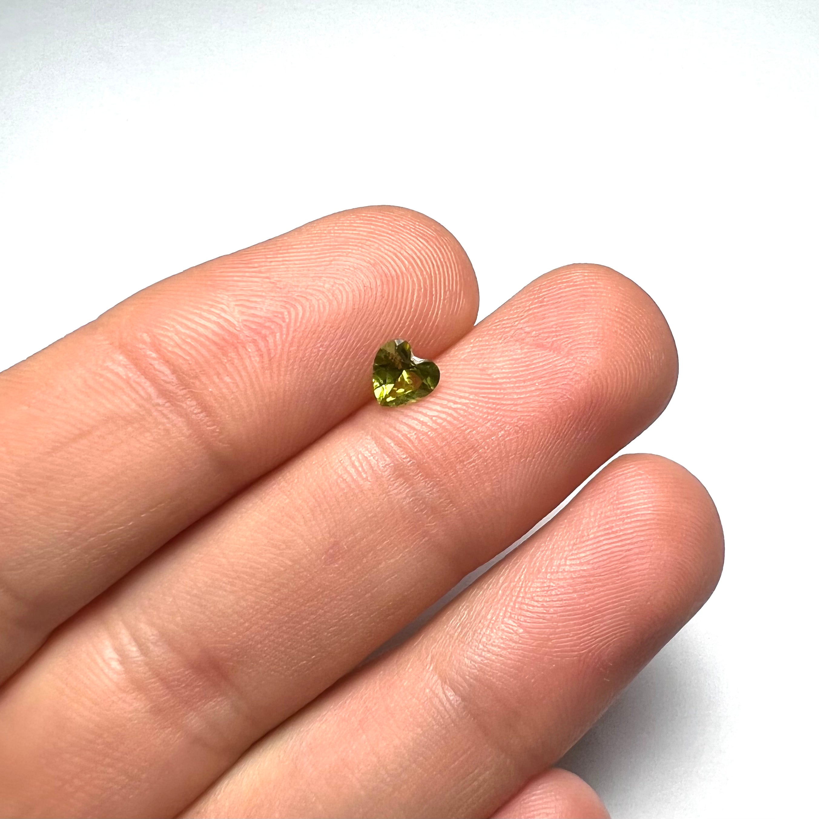 .39CT Loose Natural Heart Cut Peridot 5x3mm Earth mined Gemstone