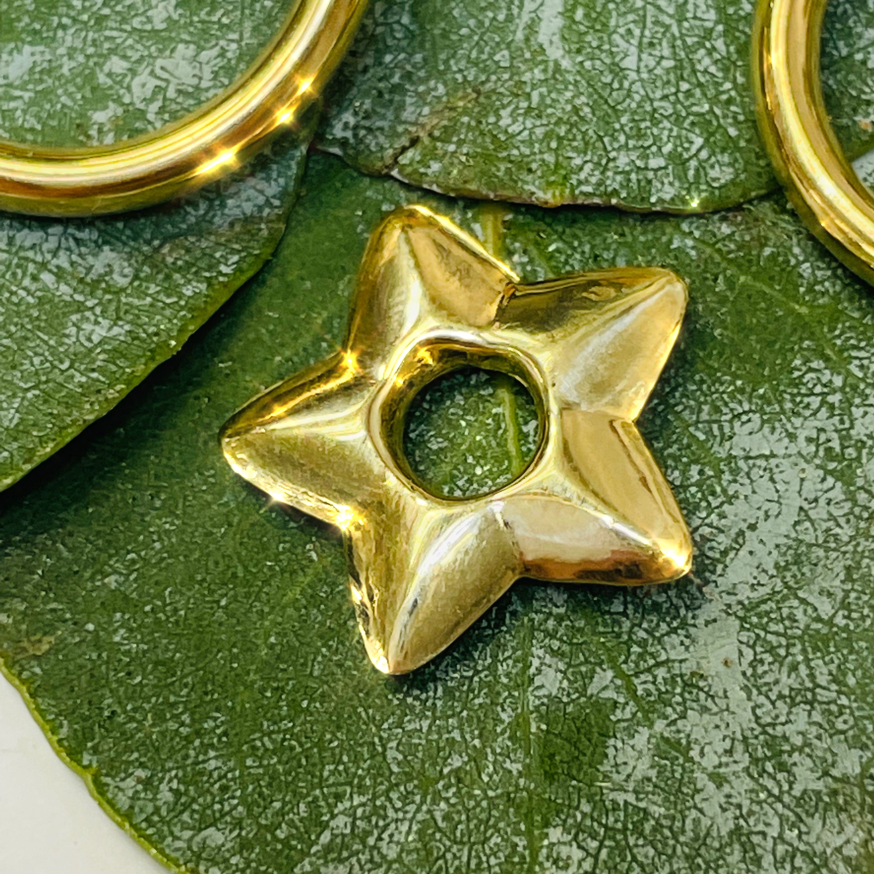 Single Star Earring Charm in 10K Yellow Gold