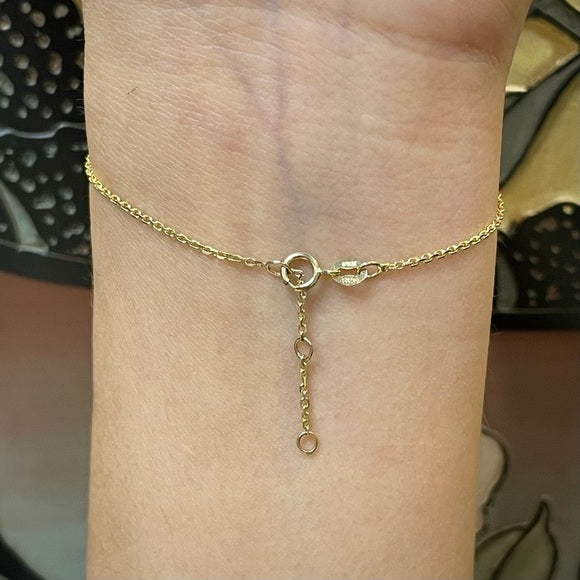 Emerald Hand Chain in solid 14k Yellow Gold