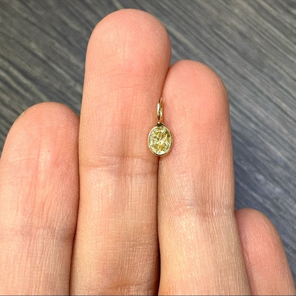 .25CT Yellow Diamond Pendant Charm in solid 14k Yellow Gold