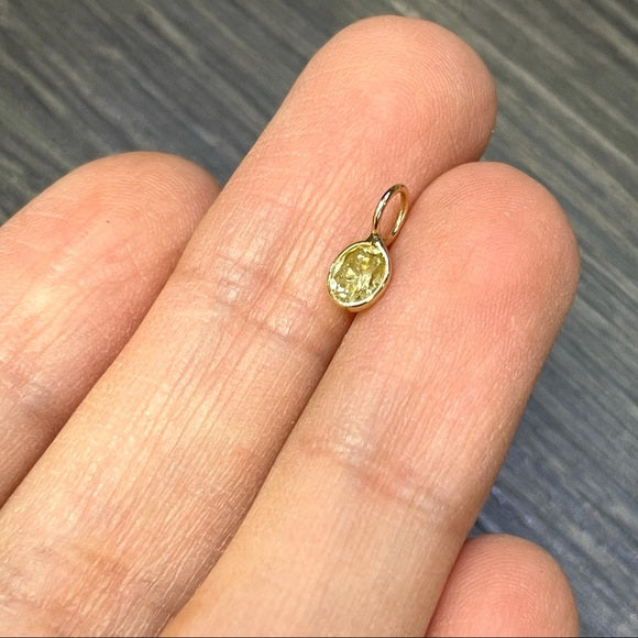 .25CT Yellow Diamond Pendant Charm in solid 14k Yellow Gold