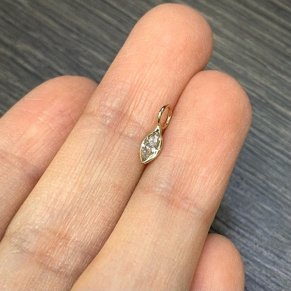.25CT Champaign Diamond Marquise cut Pendant Charm in solid 14k Yellow Gold