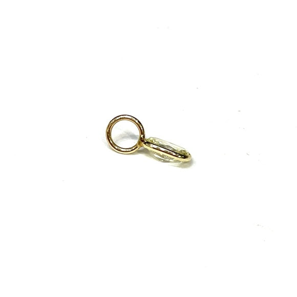.35CT Oval Yellow diamond Pendant Charm in 14k Yellow Gold