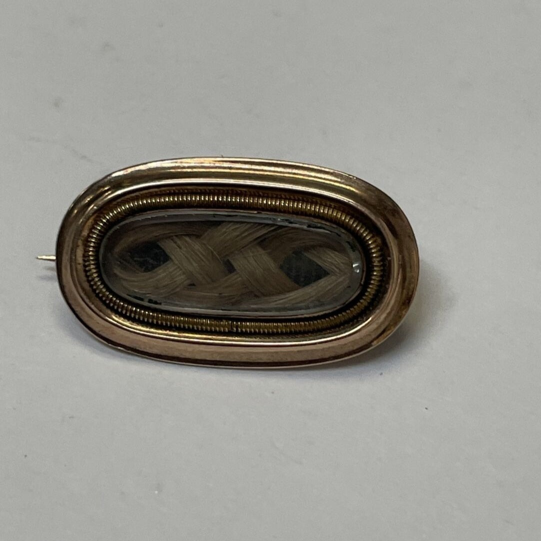 14K Rose Gold Victorian Mourning Hair Pin 1x.60"