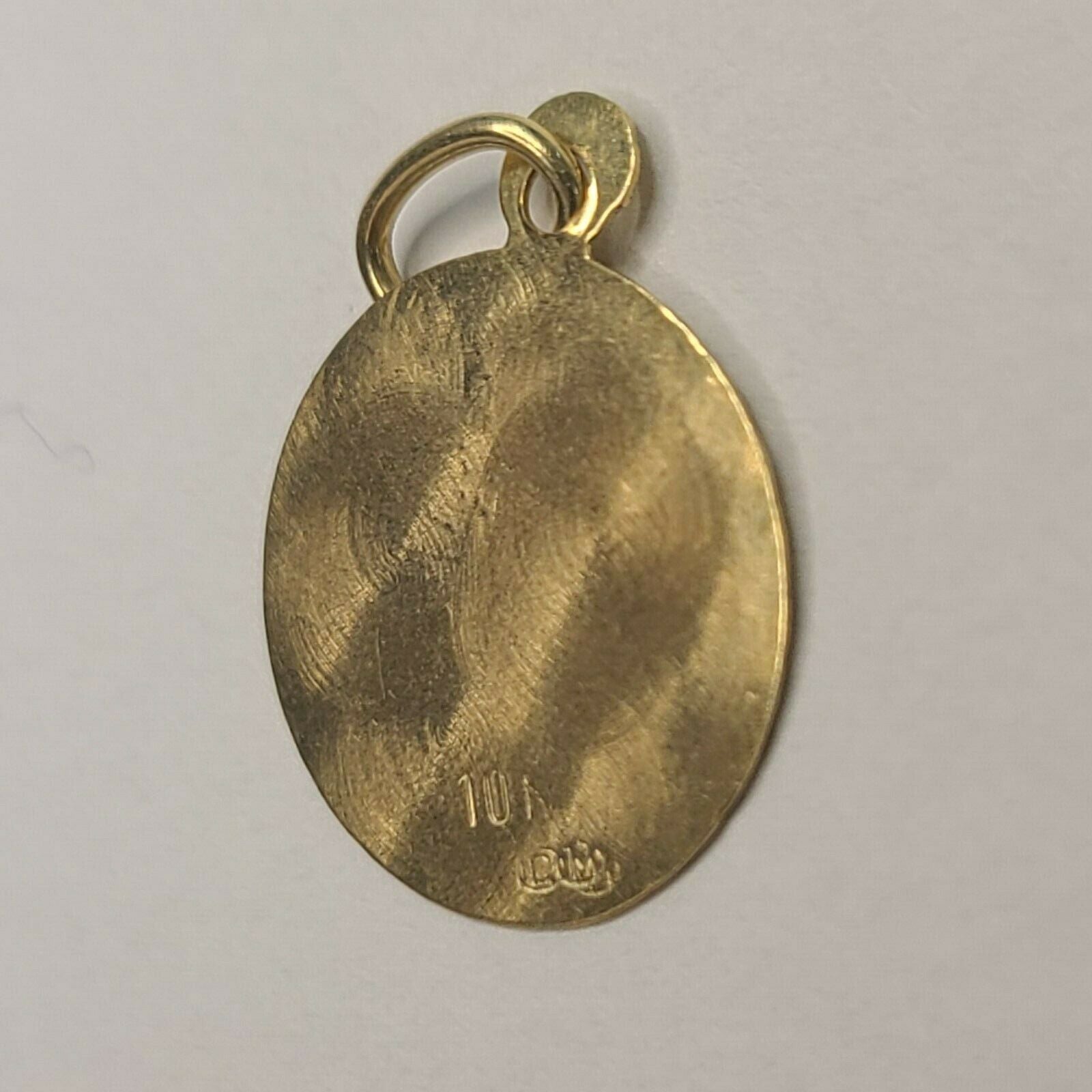 10K Yellow Gold Seahorse Round Pendant Charm 20mmX14mm