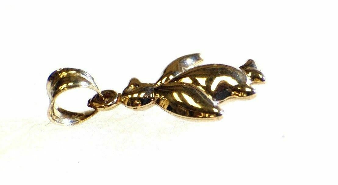 10K Yellow Gold Puffy Penguin Pendant Charm for Necklace