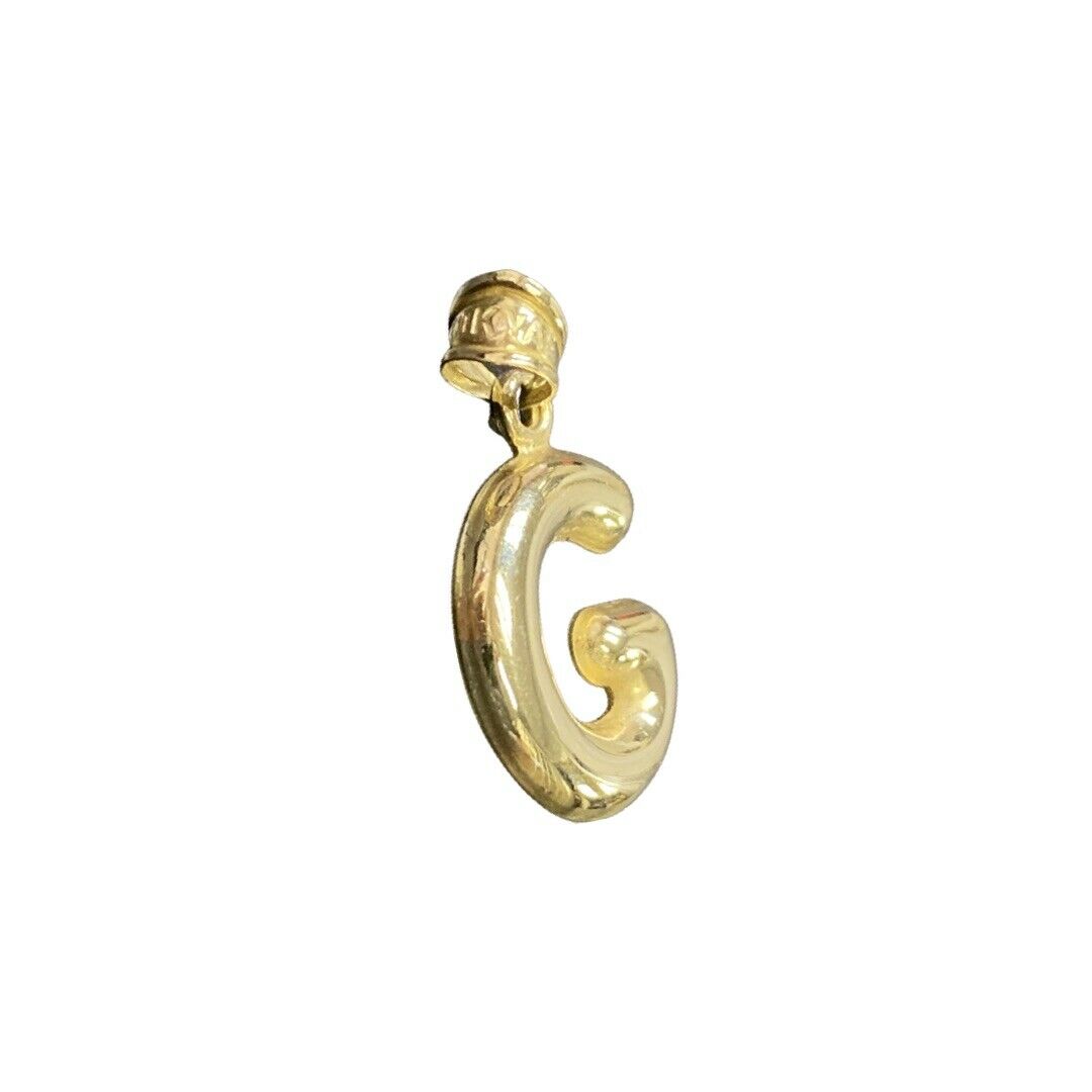 Initial G Puffy Balloon Letter 10K Yellow Gold Pendant