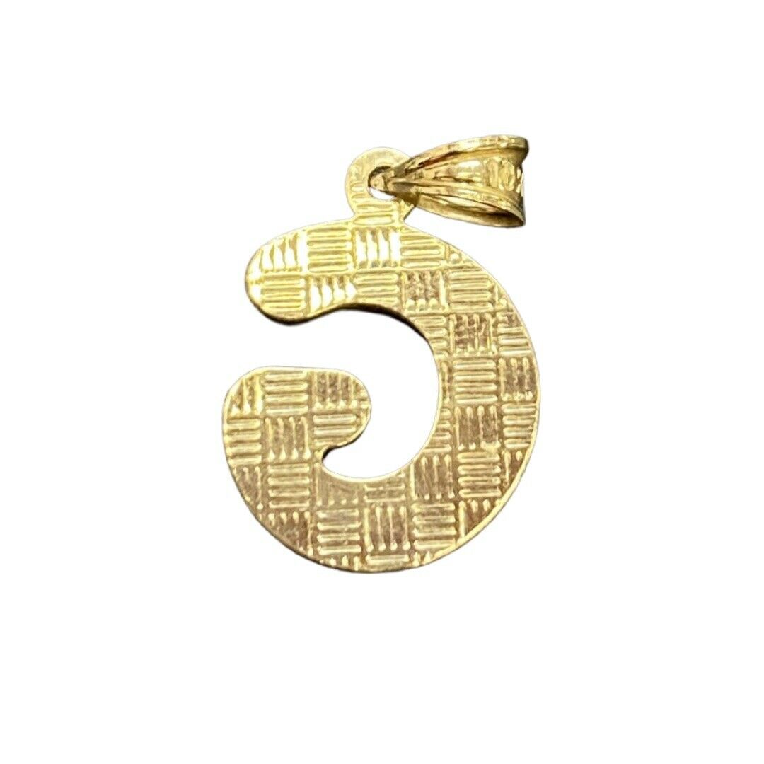 Initial G Puffy Balloon Letter 10K Yellow Gold Pendant