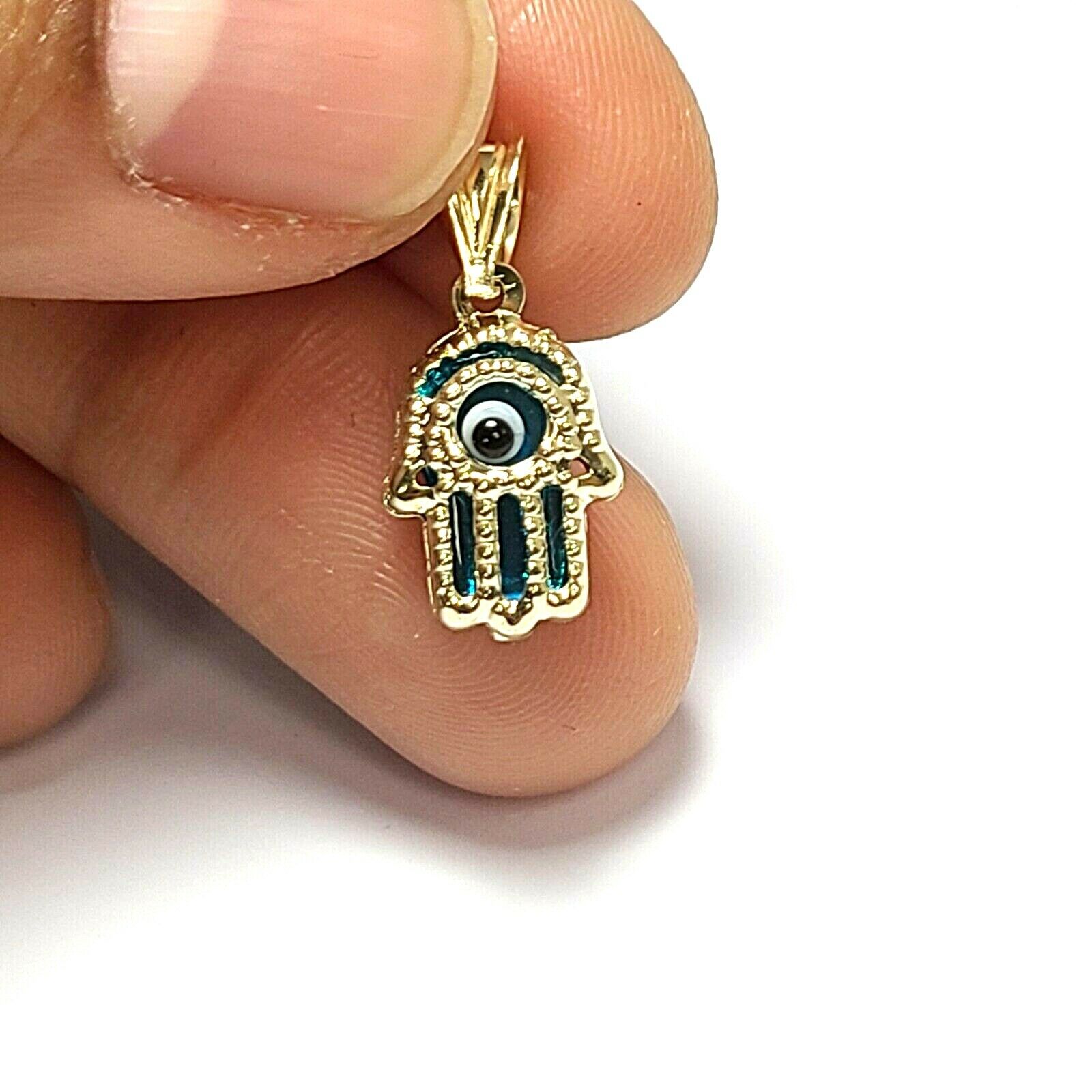 10K Yellow Gold Hamsa Hand Pendant Charm