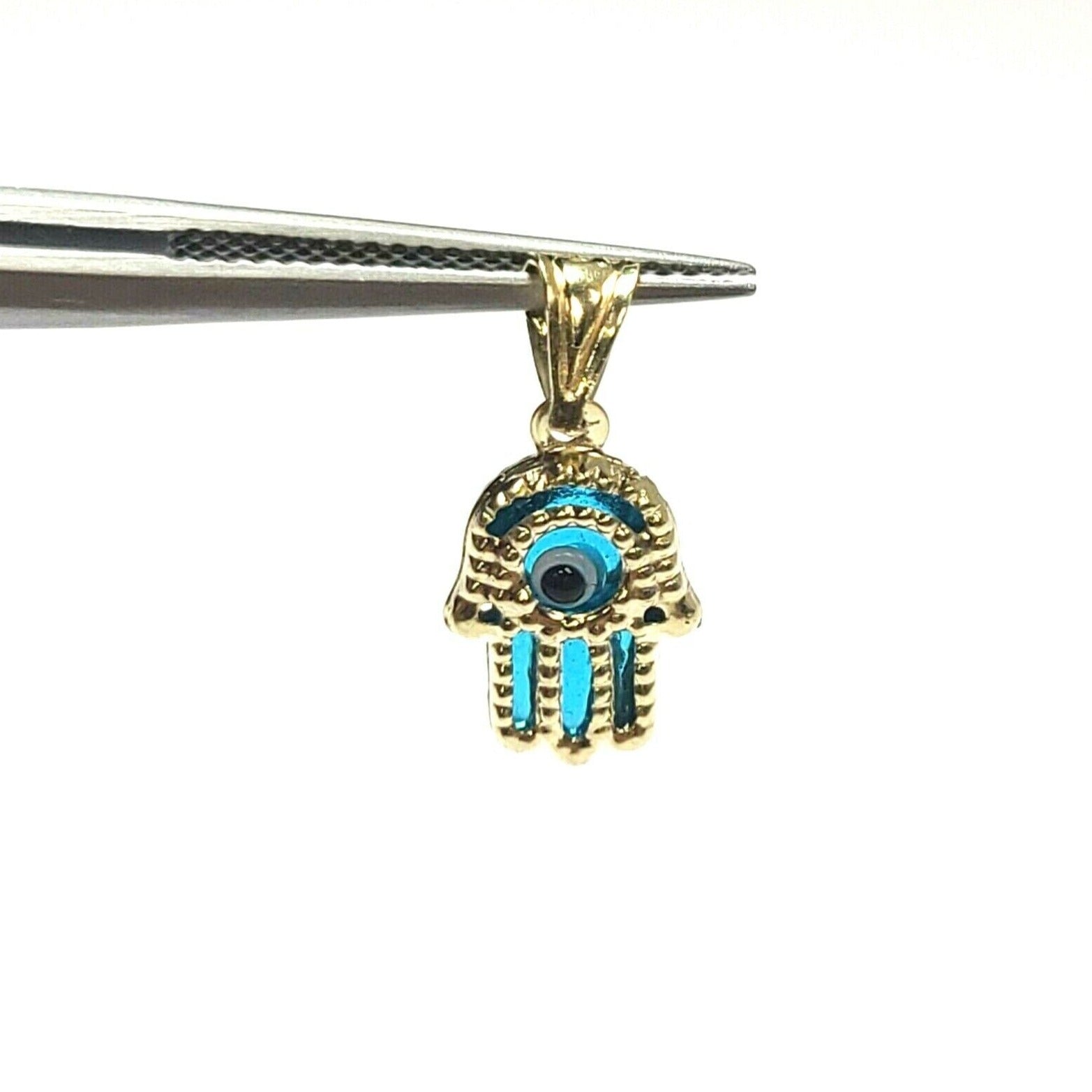 10K Yellow Gold Hamsa Hand Pendant Charm