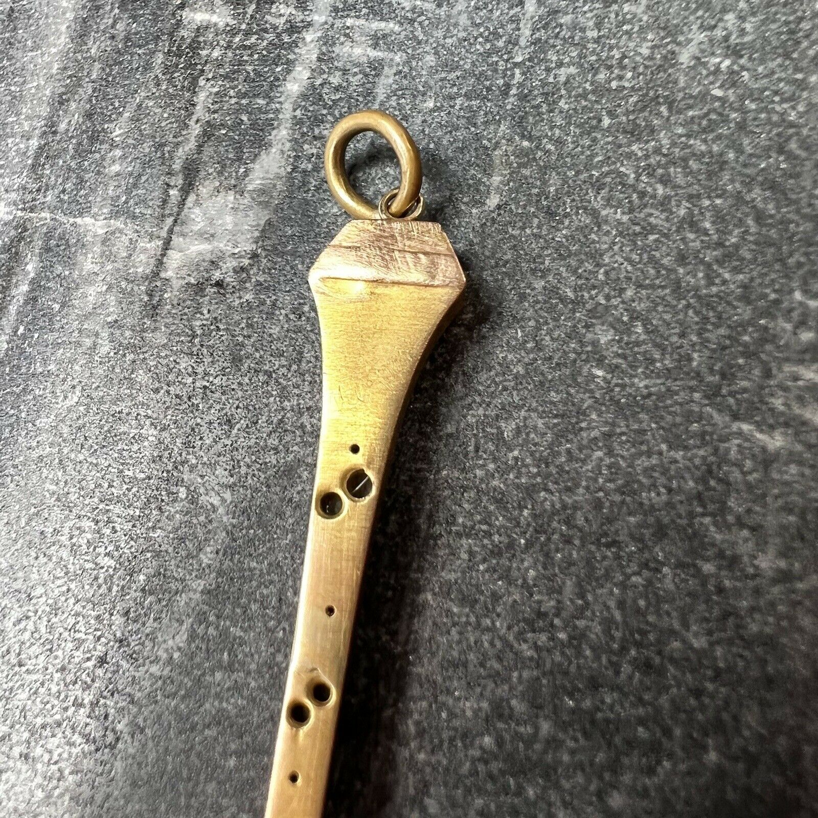 Victorian Dagger Nail Rose Cut Diamond Pendant 2.4 x .40"