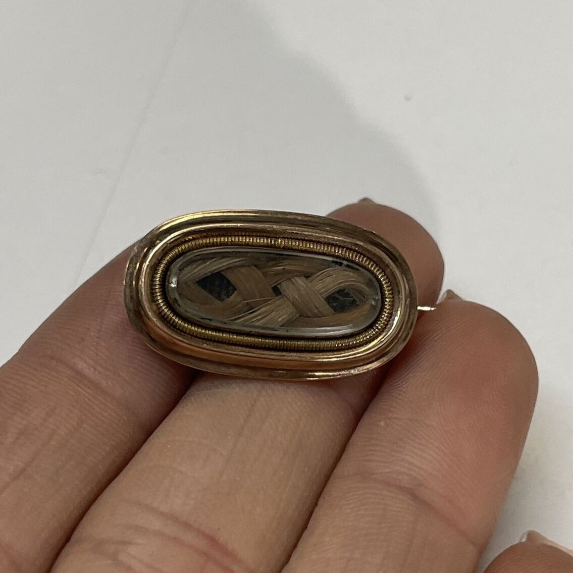 14K Rose Gold Victorian Mourning Hair Pin 1x.60"