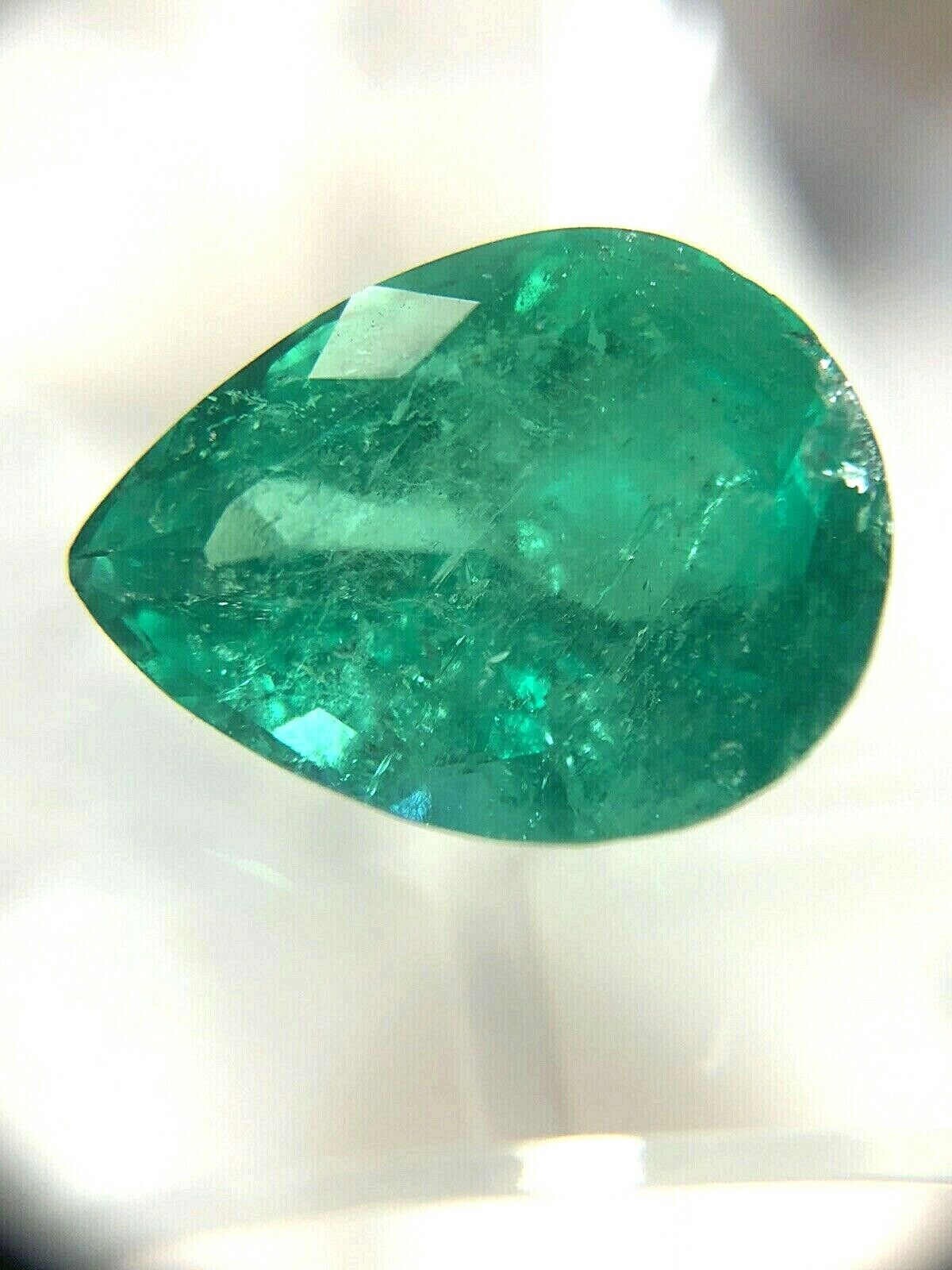 10.59CT Pear Colombian Emerald GIA Certified