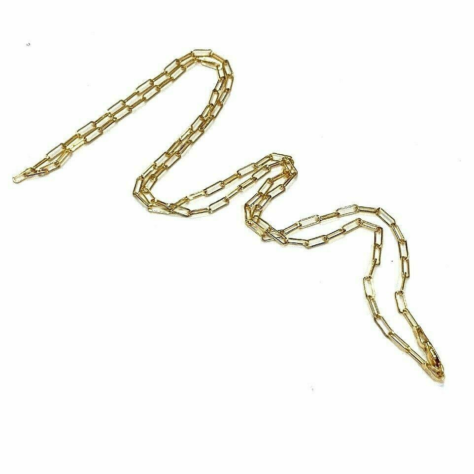 14-15" 14k Yellow Gold Paper Clip Chain Necklace