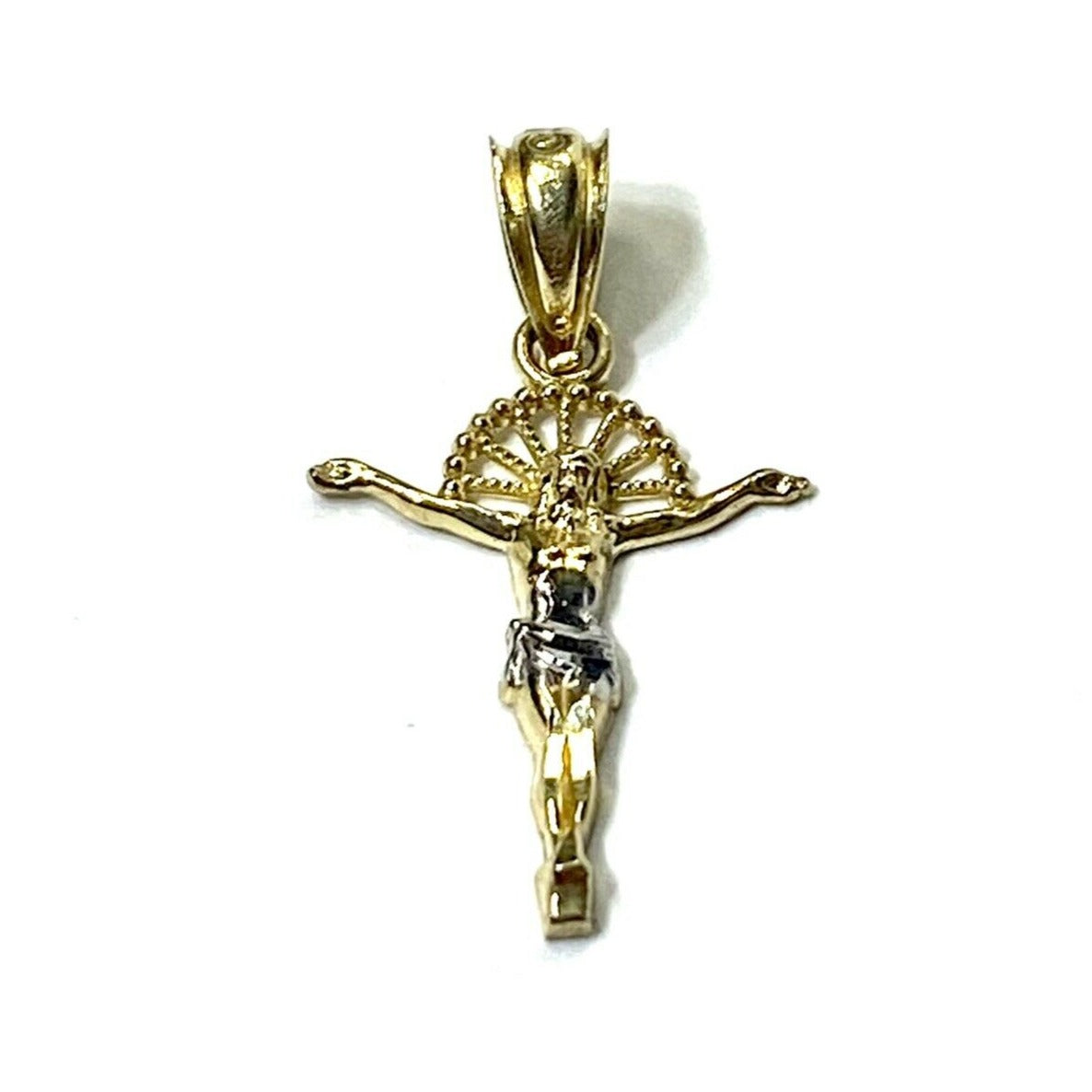 Jesus Christ Bi-Toned 10K Gold Pendant 12 x 20mm