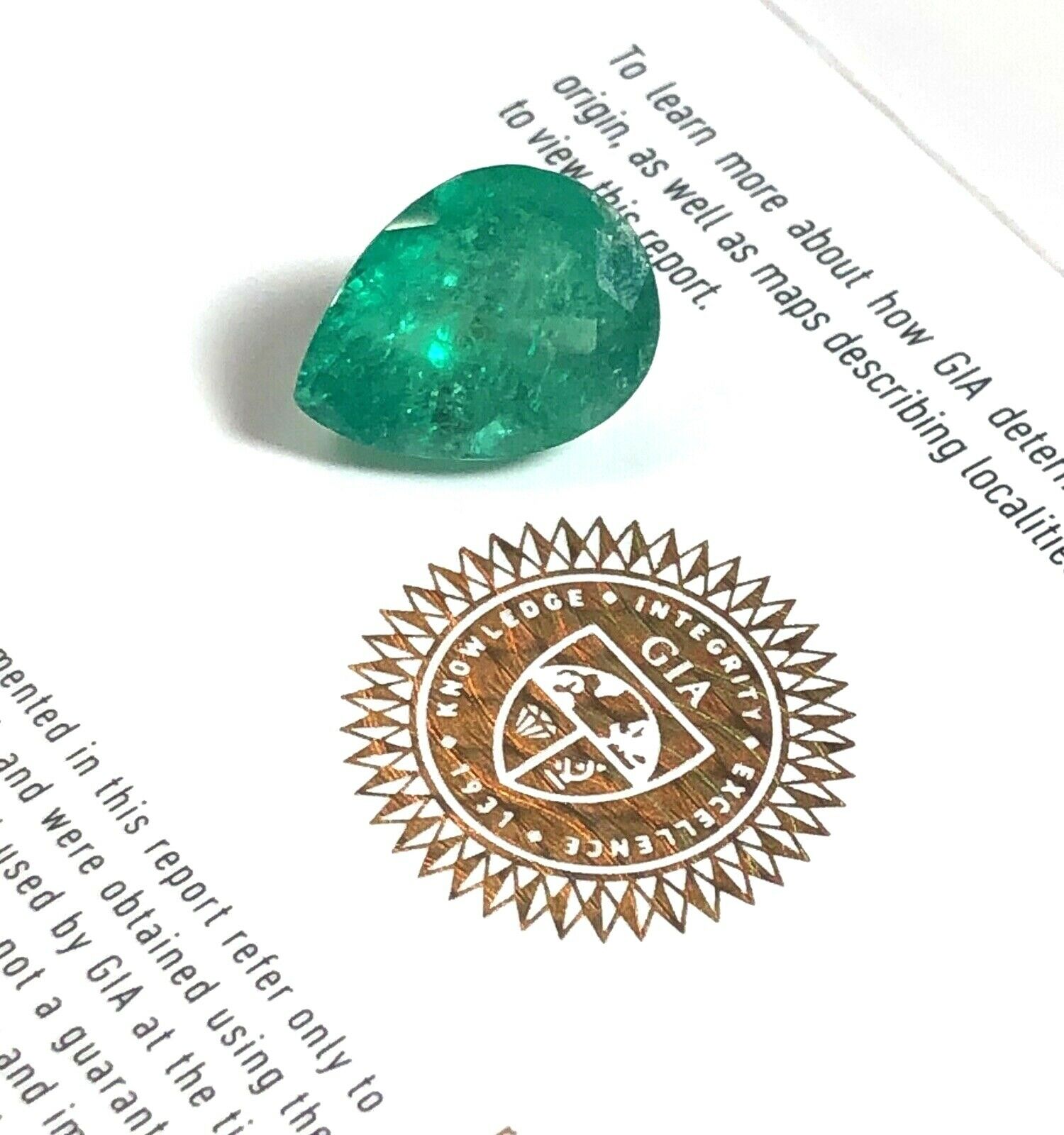 10.59CT Pear Colombian Emerald GIA Certified