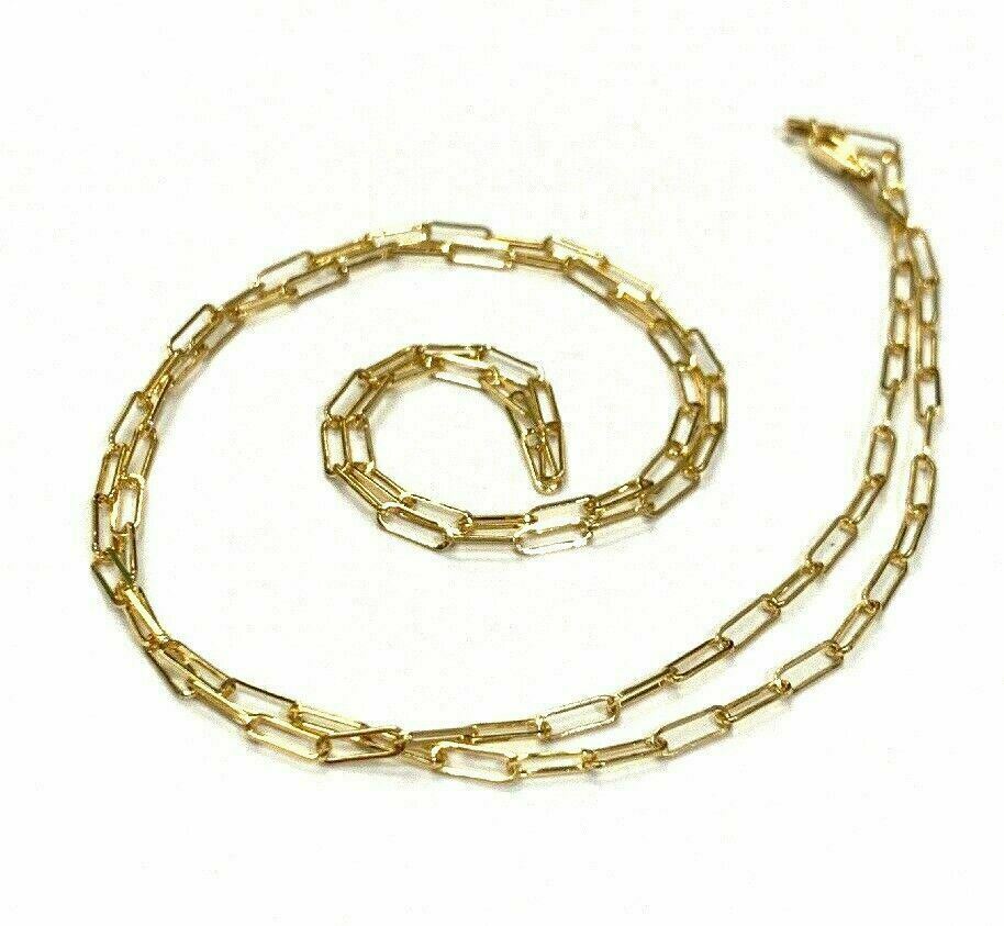 14-15" 14k Yellow Gold Paper Clip Chain Necklace