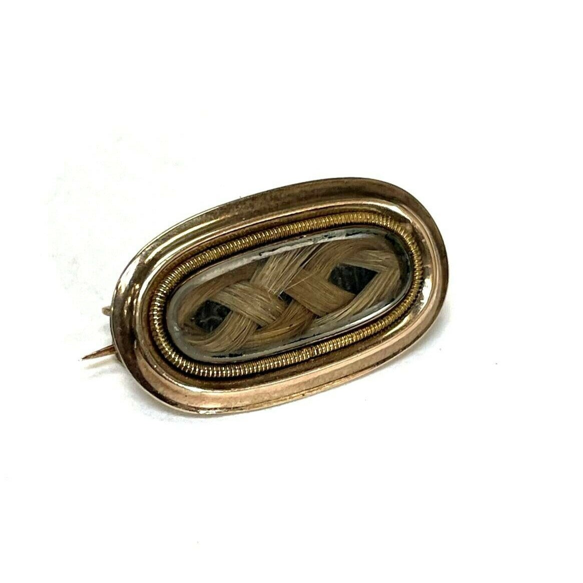 14K Rose Gold Victorian Mourning Hair Pin 1x.60"