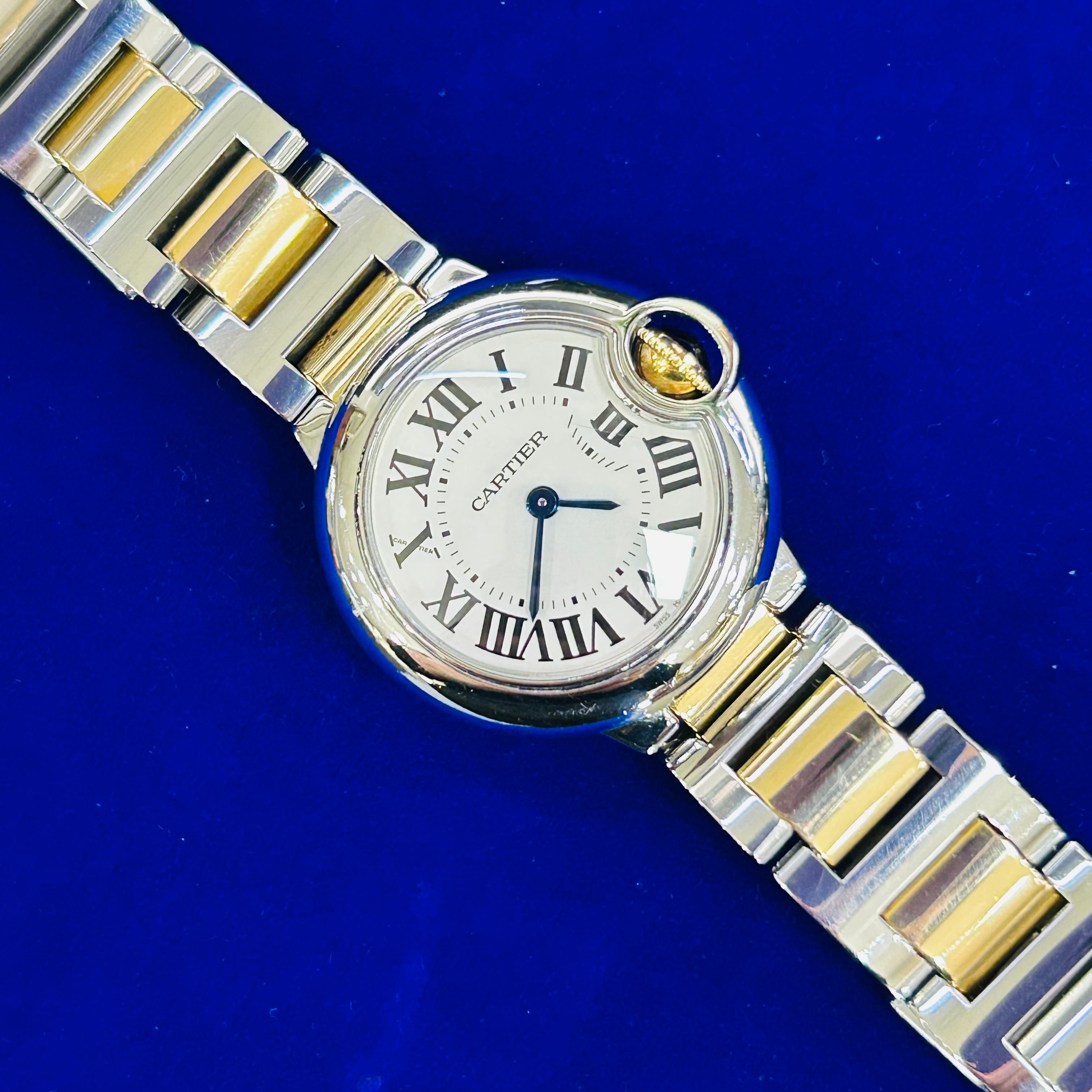 Cartier Ballon Bleu 28MM Stainless Steel And 18K Gold Quartz 6.5"