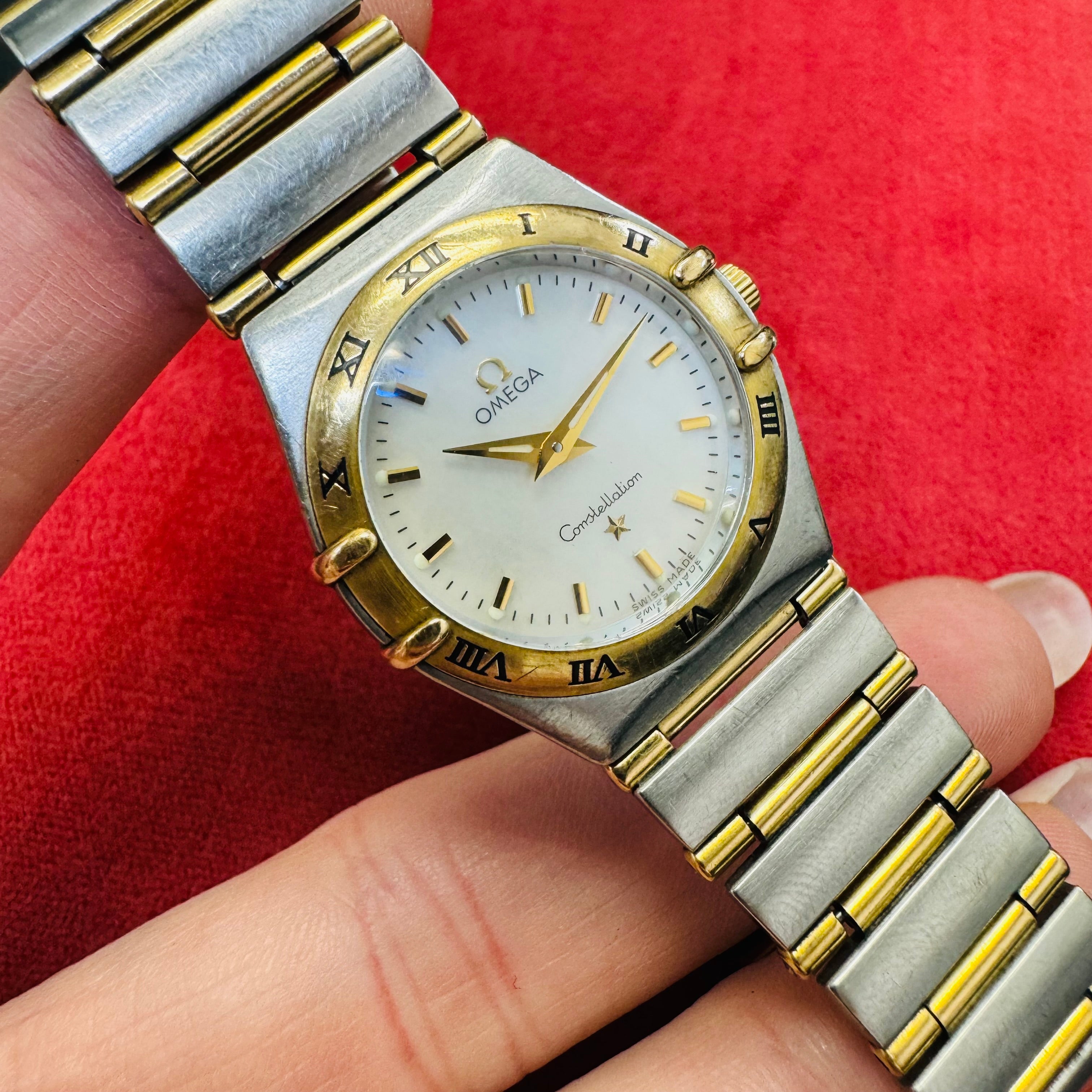 25mm 18K Gold Stainless Steel Omega Constellation Watch