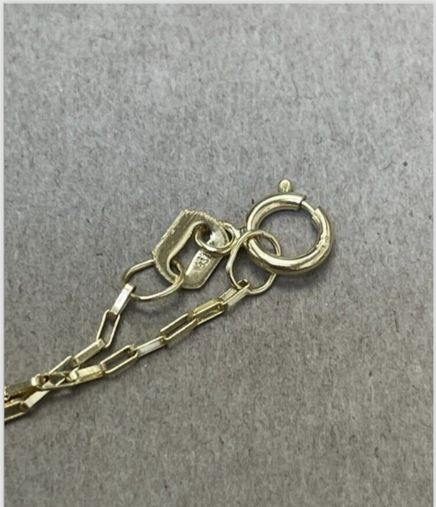 Solid 14K Yellow Gold Staple Paperclip Chain 20"