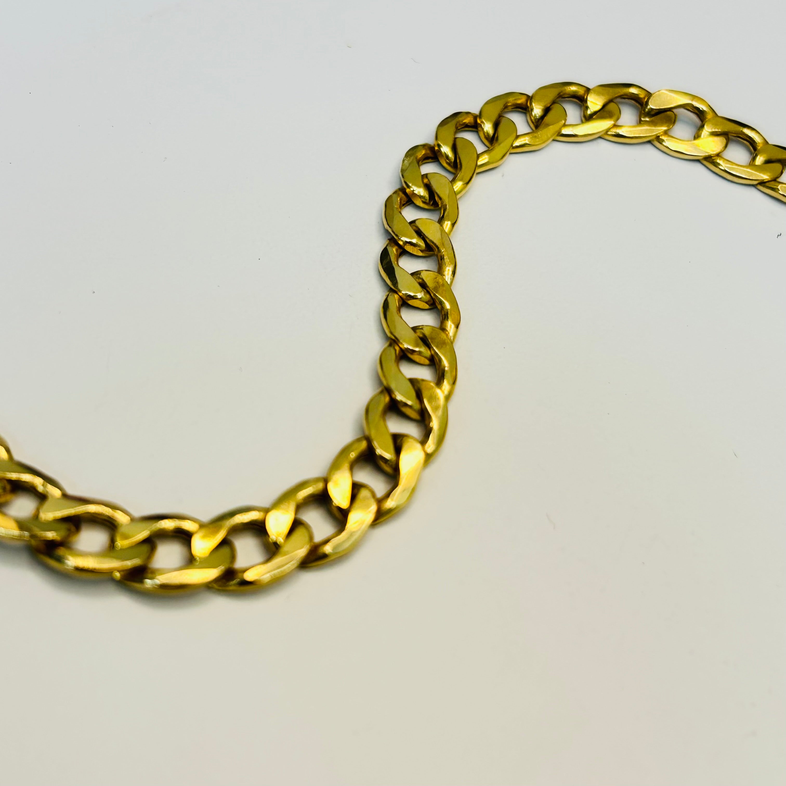 10K 7.8mm Yellow Gold Cuban Curb Link Bracelet 8.25