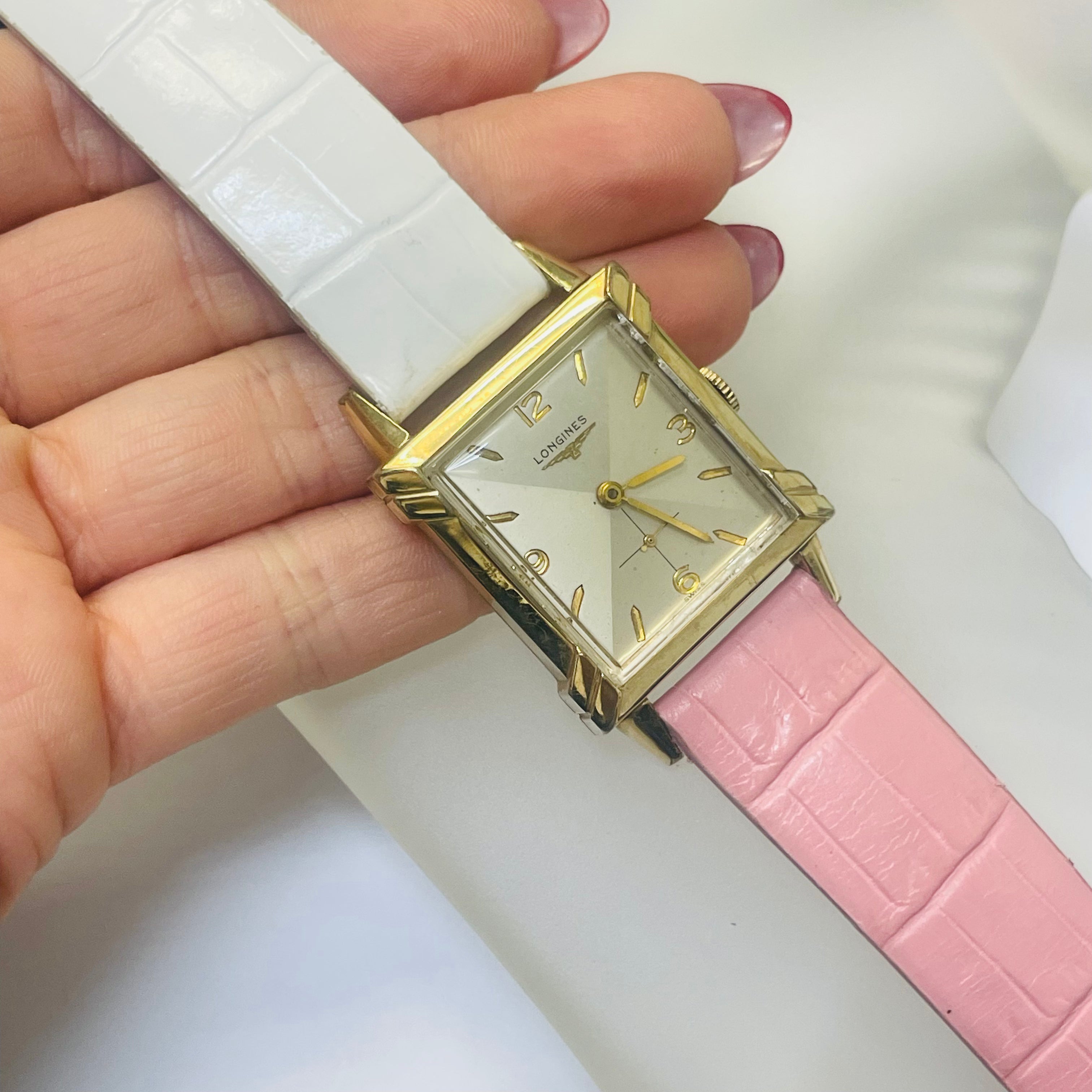 26mm Vintage Longines Gold Filled Tank Wrist Watch