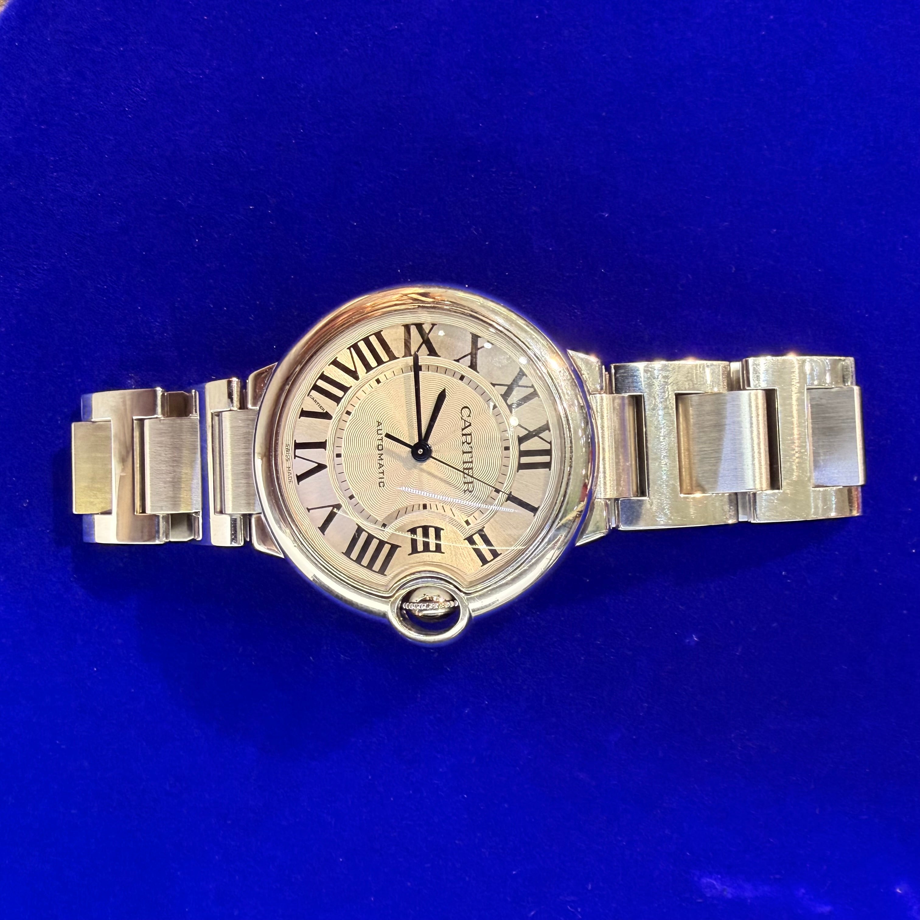Cartier Ballon Bleu 36mm Stainless Steel Automatic With Papers Watch 7"