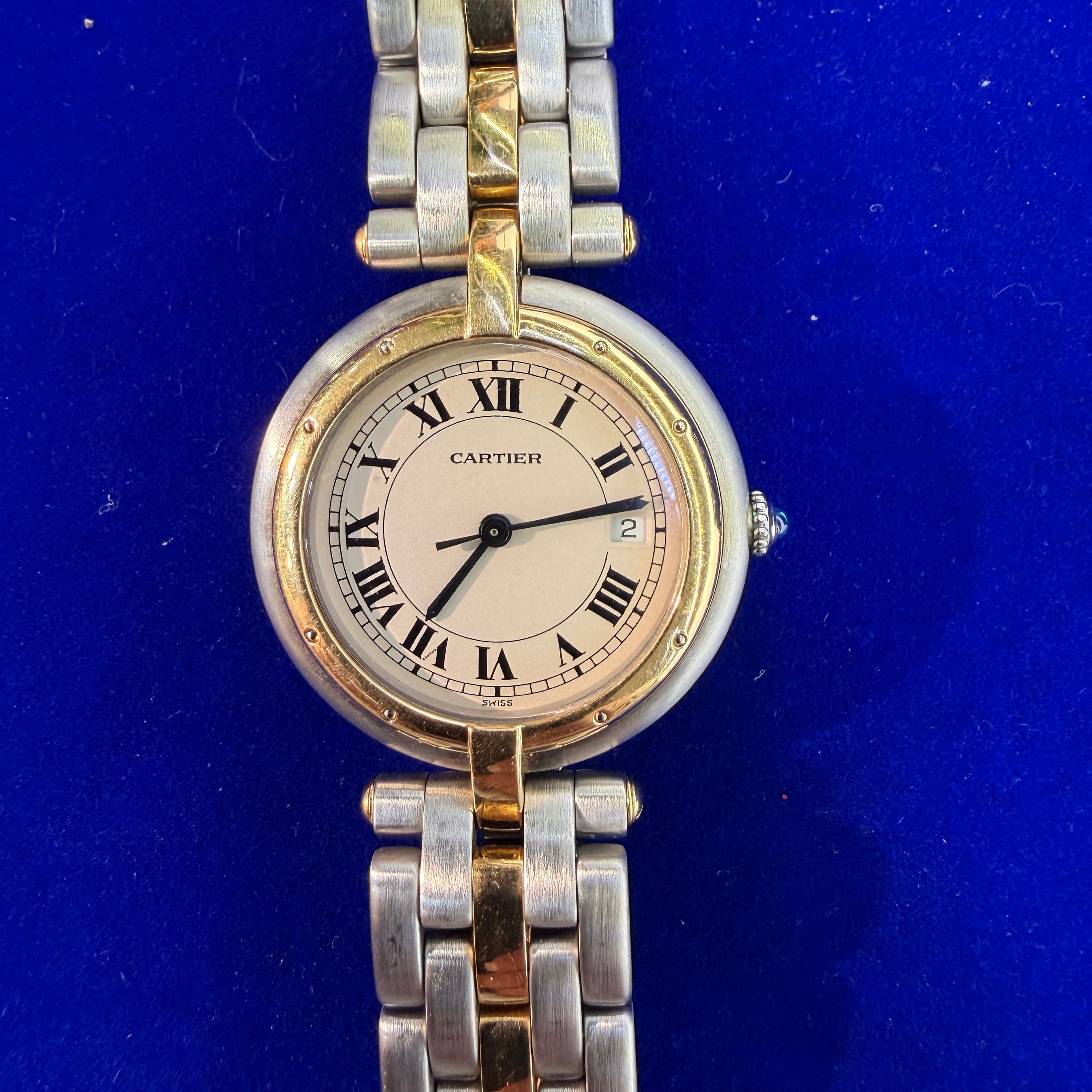 Cartier Vendome 30mm Two-Tone Quartz Watch Circa 1990' 6.25"