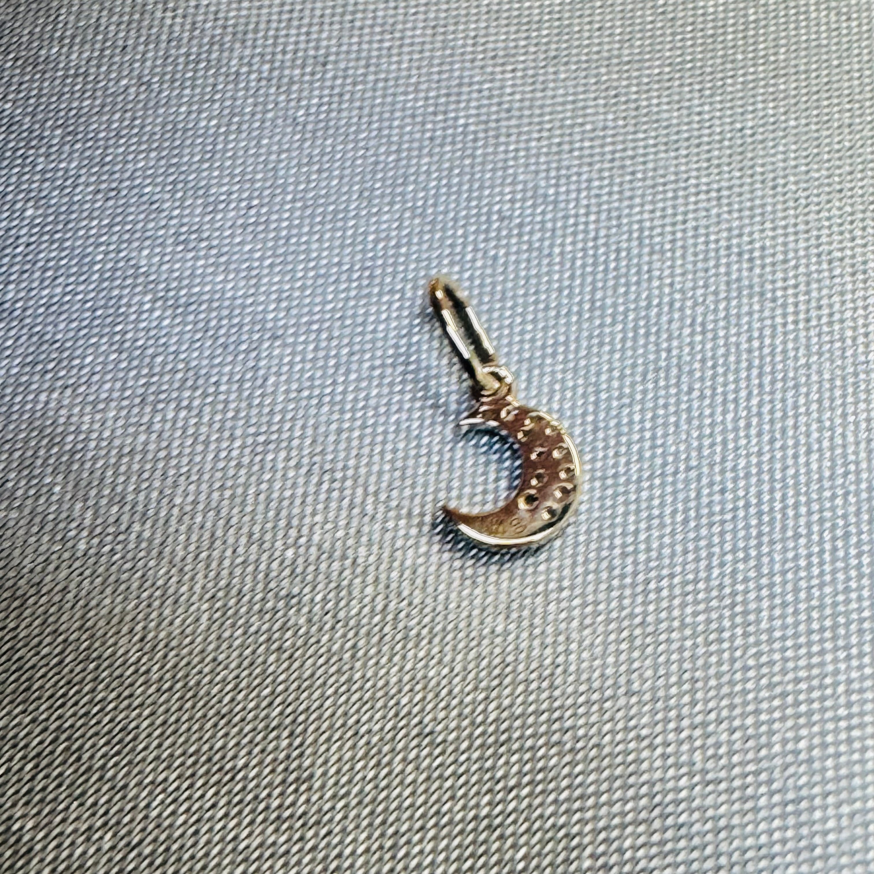 14K Yellow Gold Mini Diamond Moon Charm Pendant