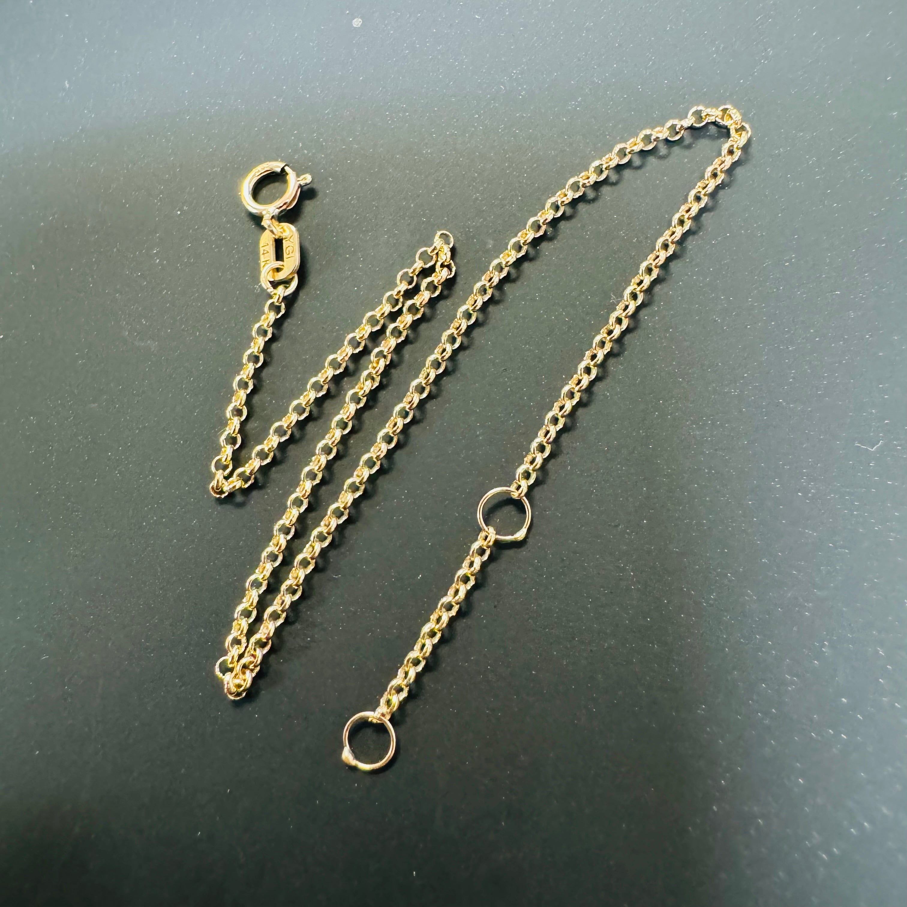 6.5-7” 1mm Rolo Chain Bracelet 14K Yellow Gold