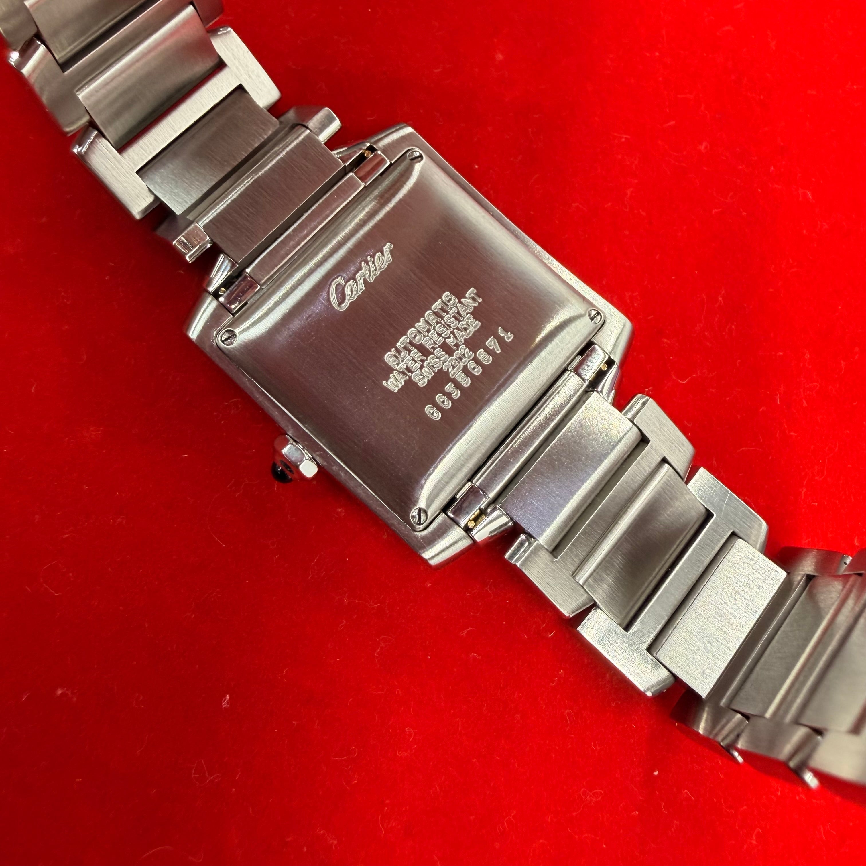 Tank Francaise Large Cartier Stainless Steel Automatic Wrist Watch Ref. 2302 Size 7.25”