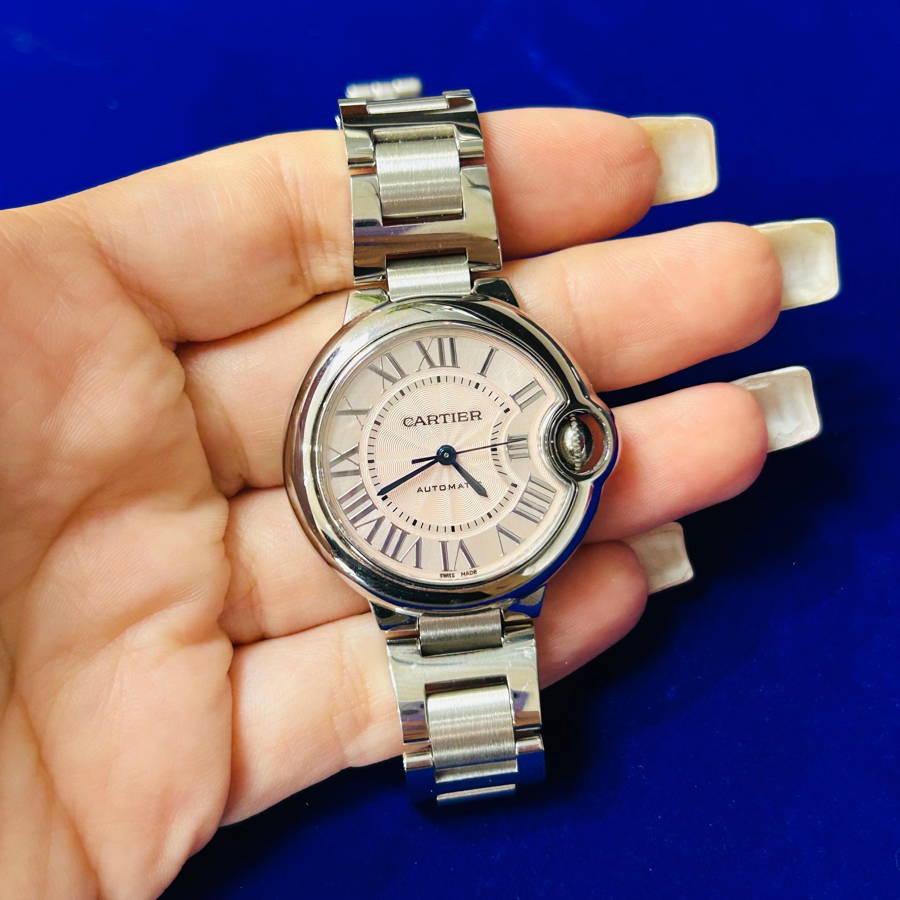 Cartier Ballon Bleu Light Pink  31MM Stainless Steel Automatic  7.25"