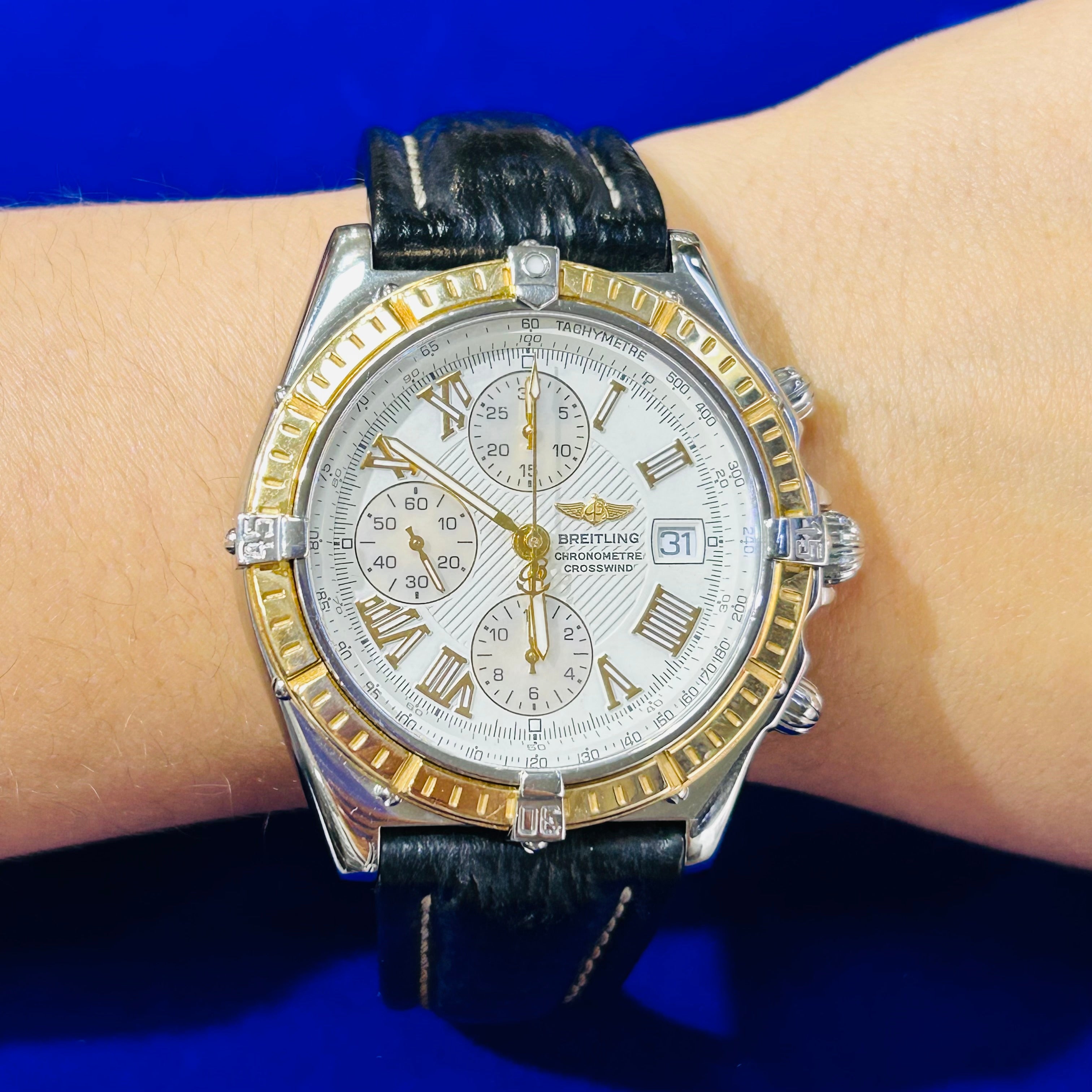 Stainless Steel & Yellow Gold Breitling Chronometre Crosswind Watch