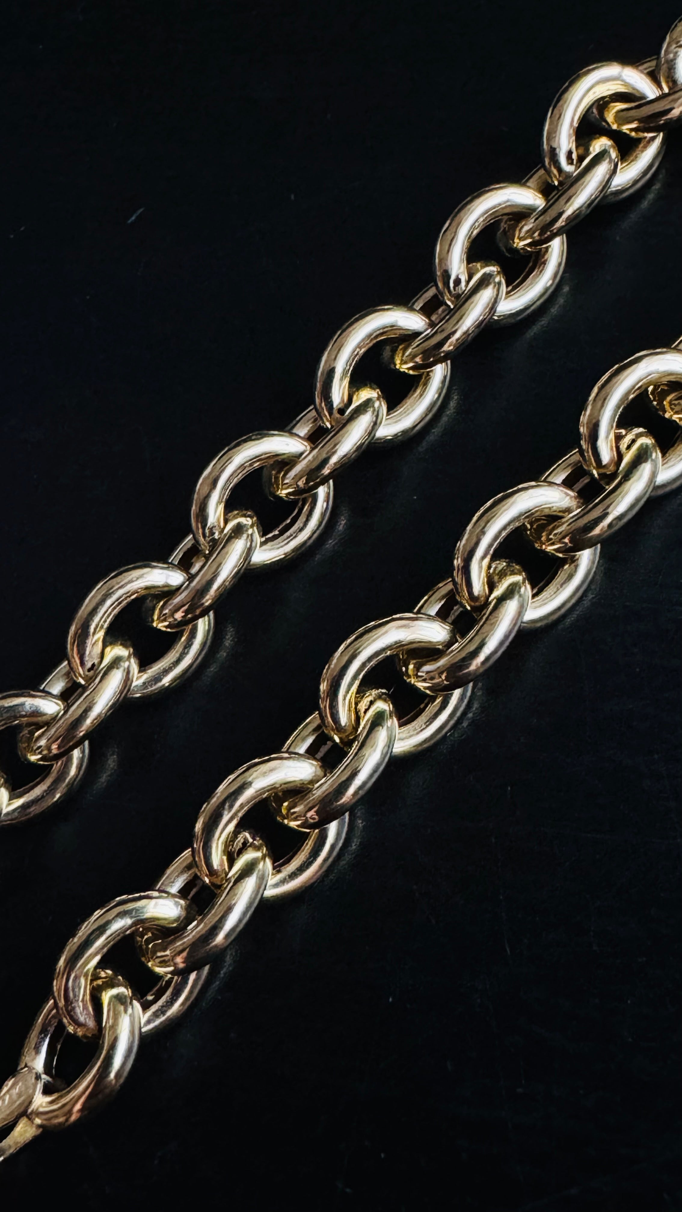 7.5” 14K Yellow Gold Thick Chunky Rolo Chain Bracelet