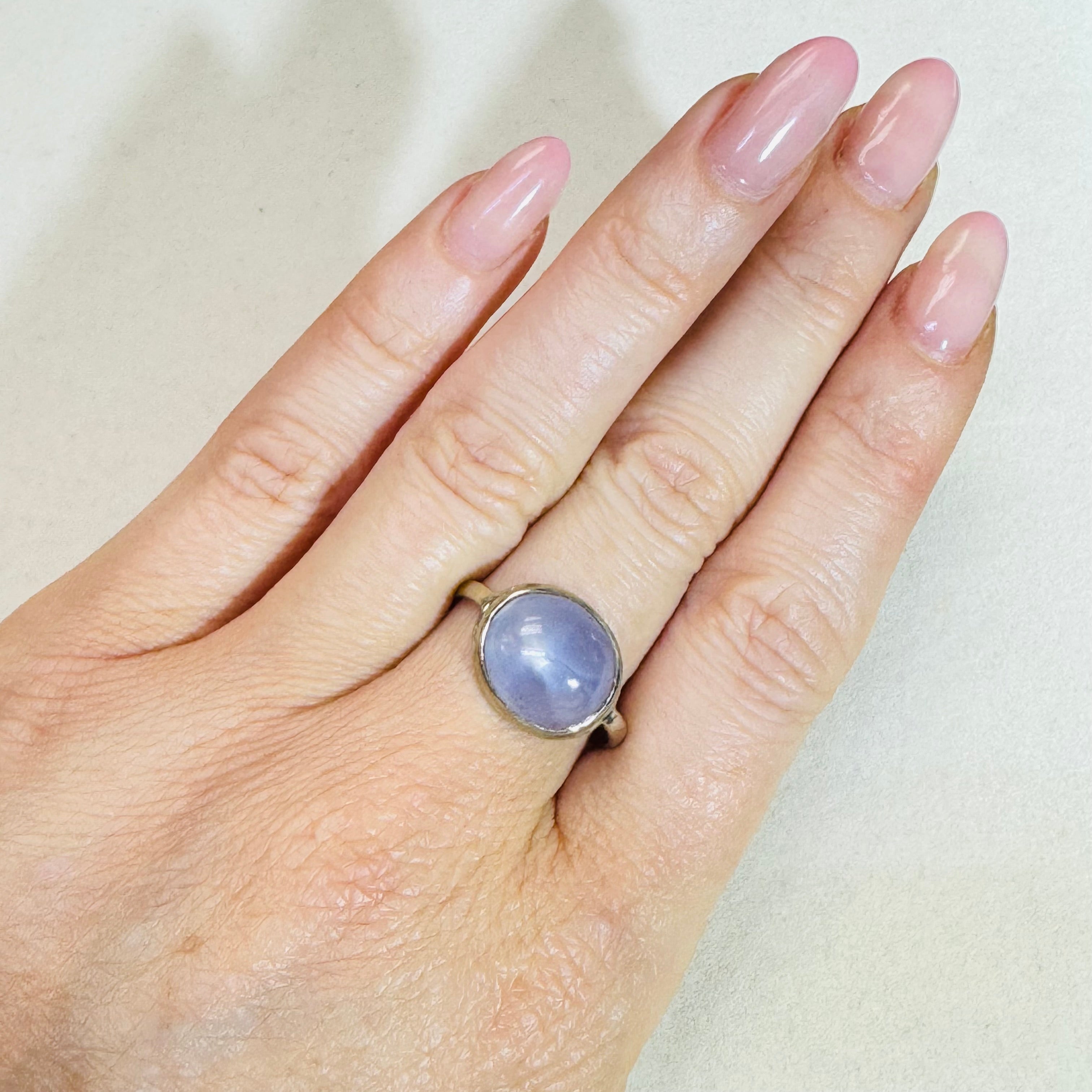 14k White Gold Natural Star Sapphire Ring Size 7