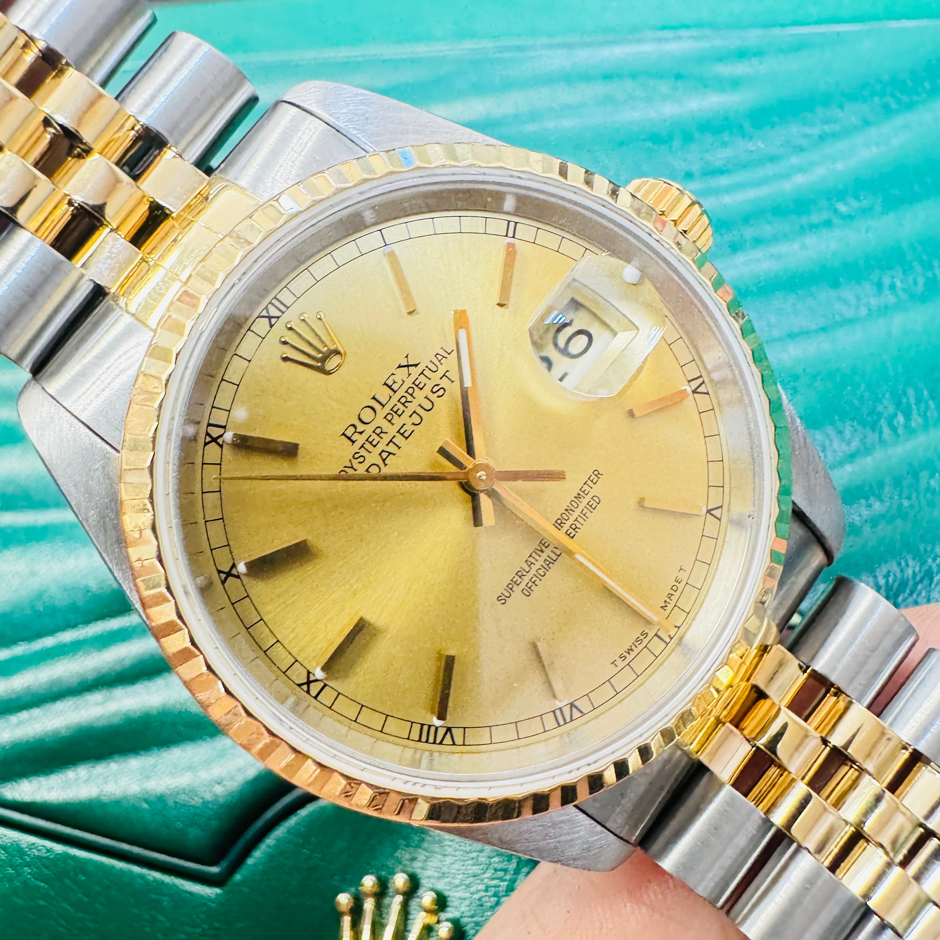 36mm Rolex DateJust with Champagne Dial and Jubilee Bracelet 1991