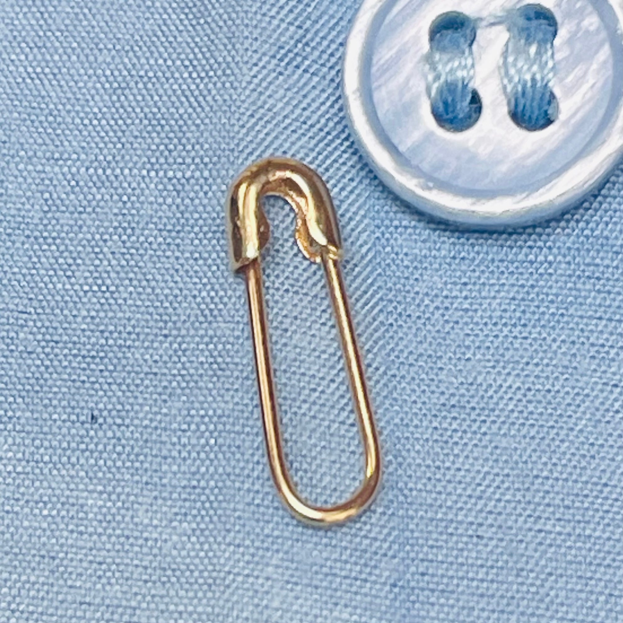 Solid 14K Gold Mini Safety Pin Clasp Connecter