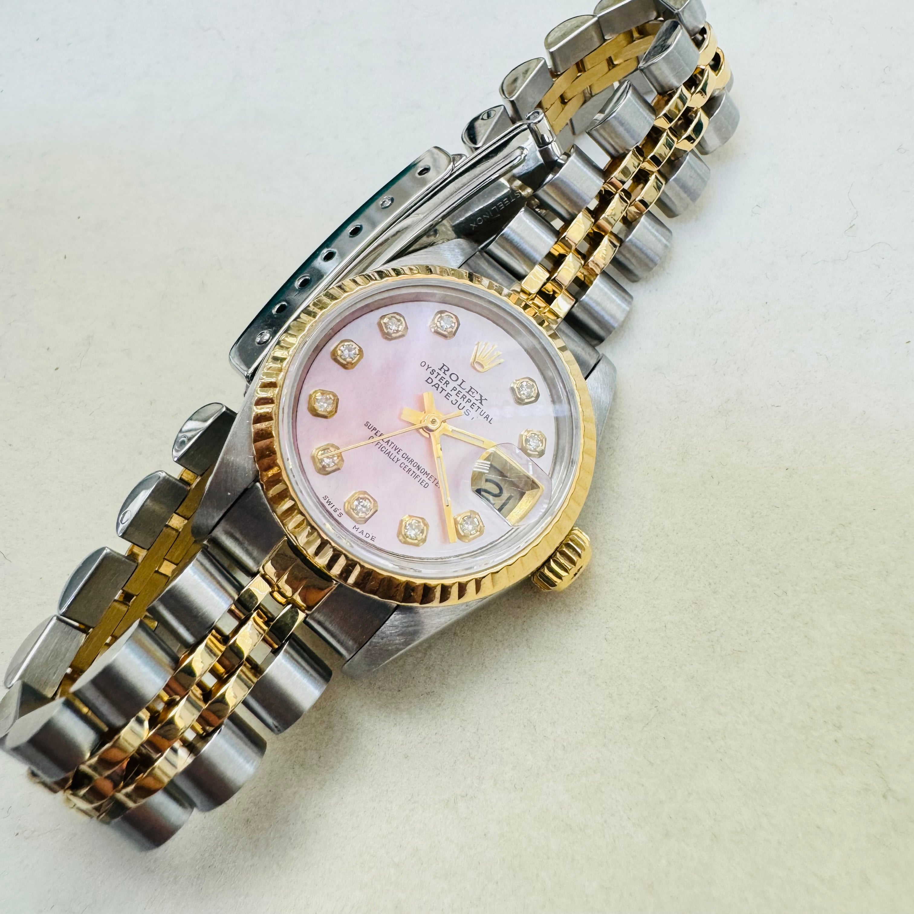 26mm 18K Yellow Gold  Stainless Ladies Rolex President Watch Year 1984