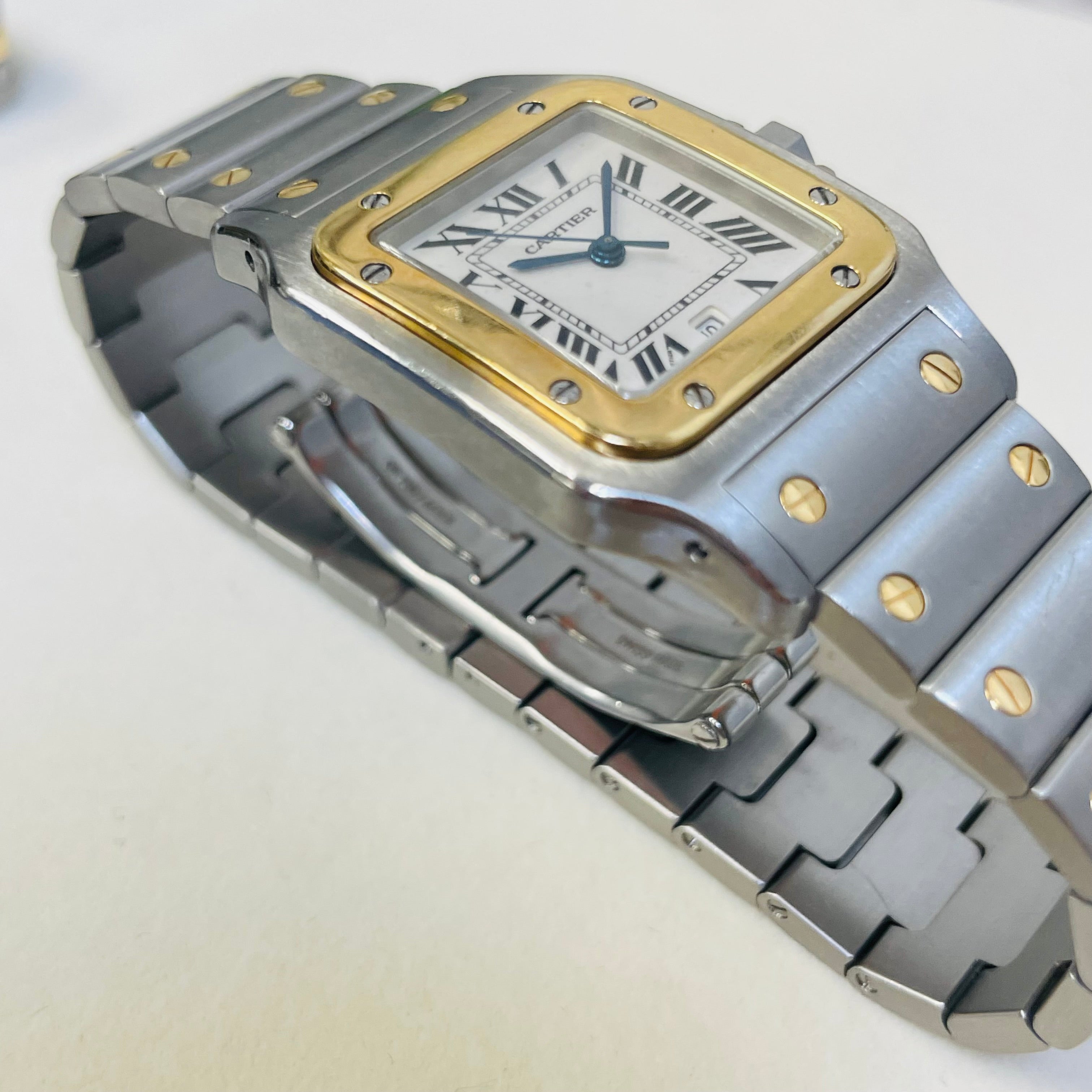 29mm 18K Yellow Gold and Stainless Steel Cartier Santos Large size