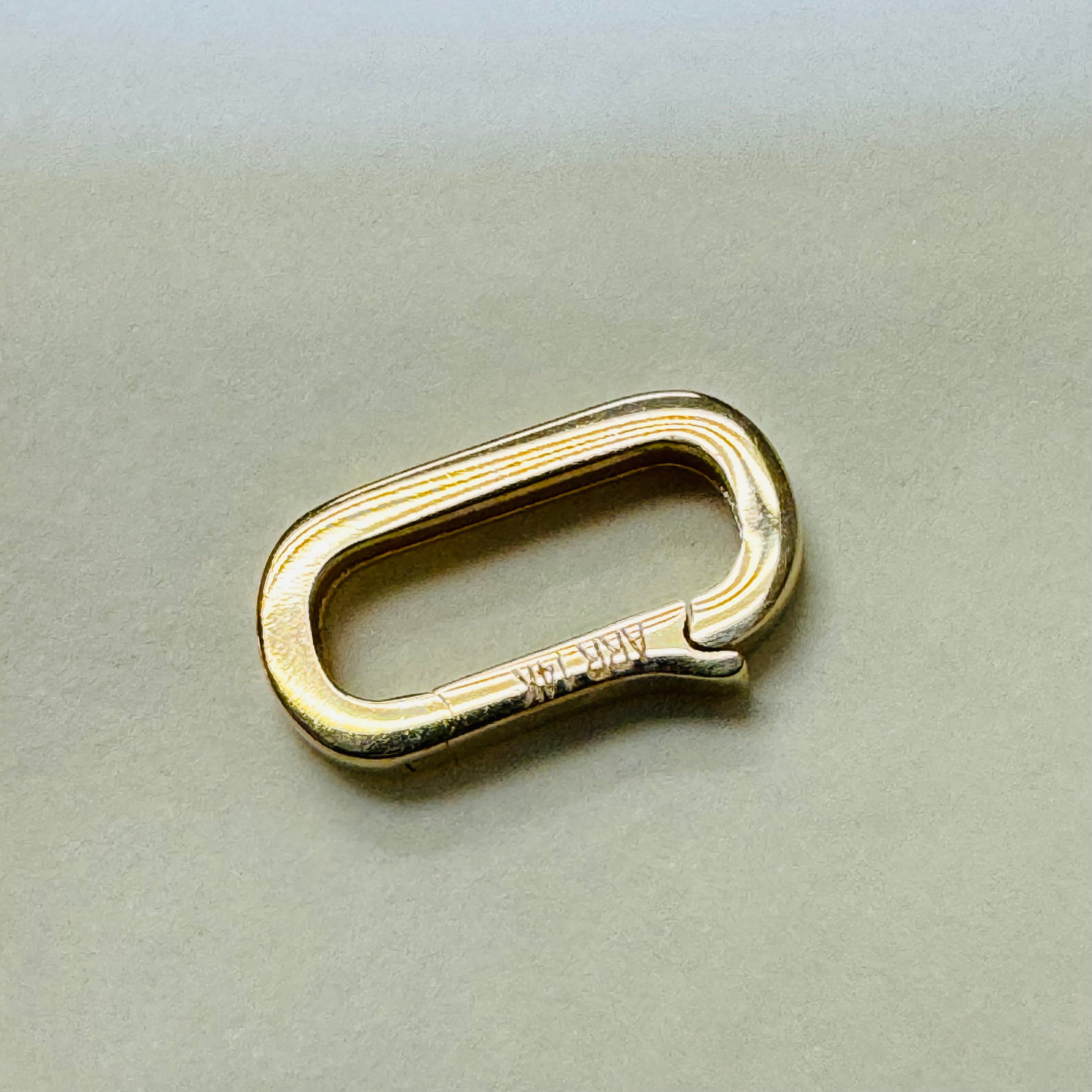 Solid 14K Gold Oval Charm Connecter