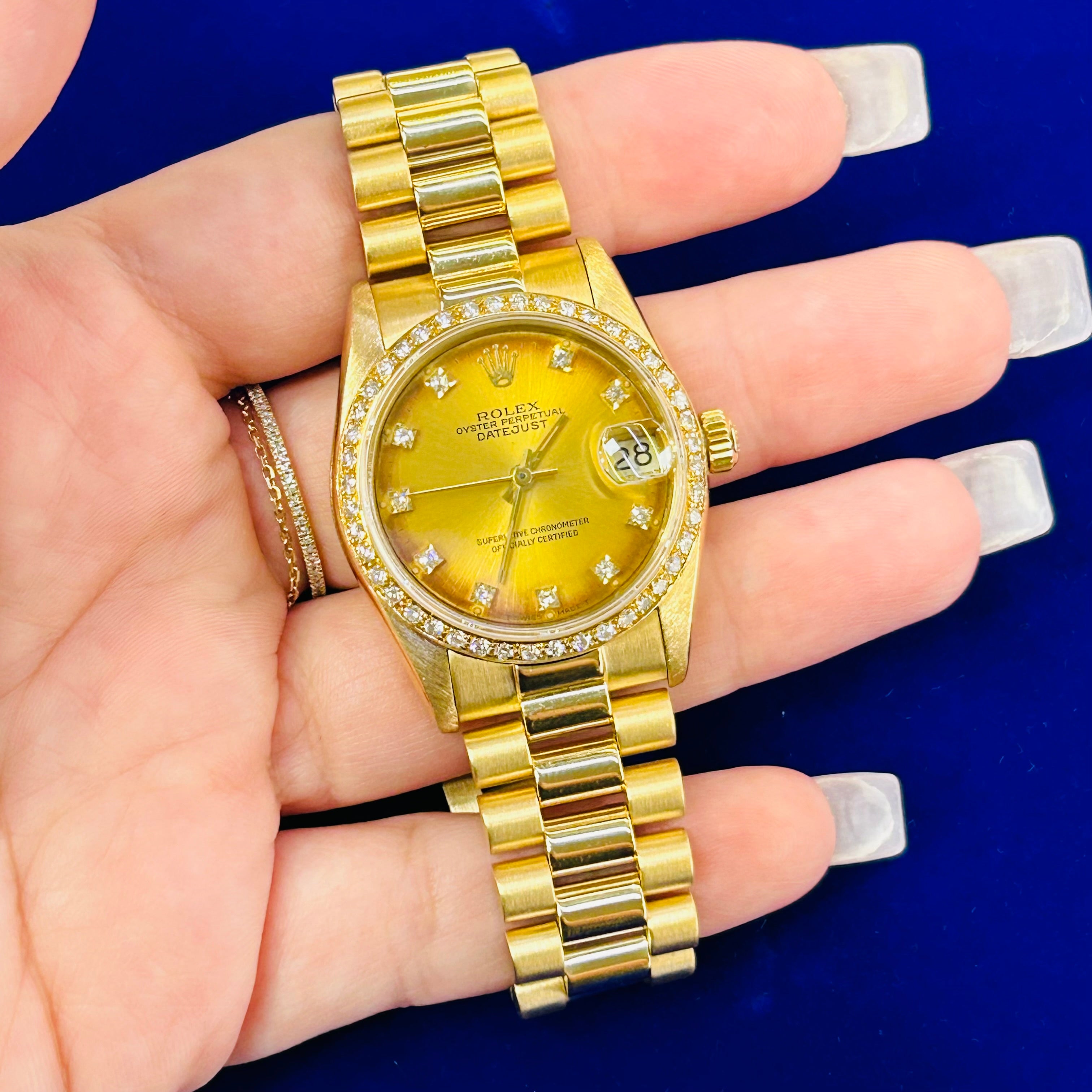 31mm President 18K Yellow Gold Rolex Watch 1988