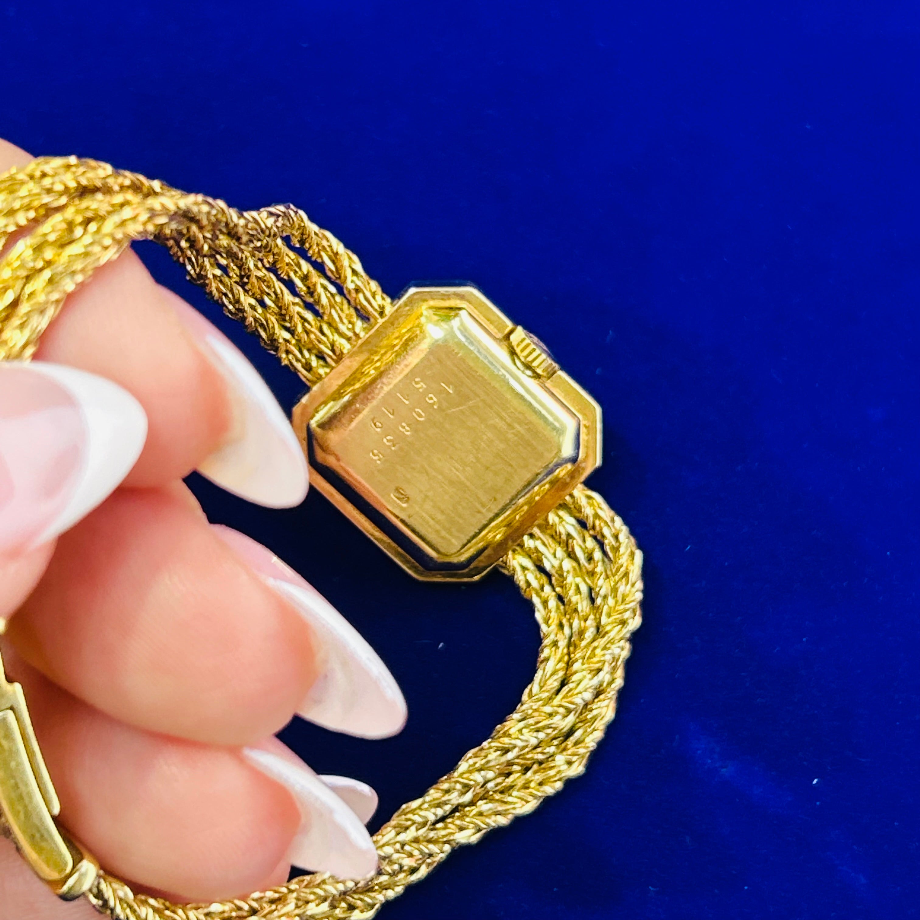 18K Yellow Gold Ladies Chopard Geneve Diamond Wrist Watch