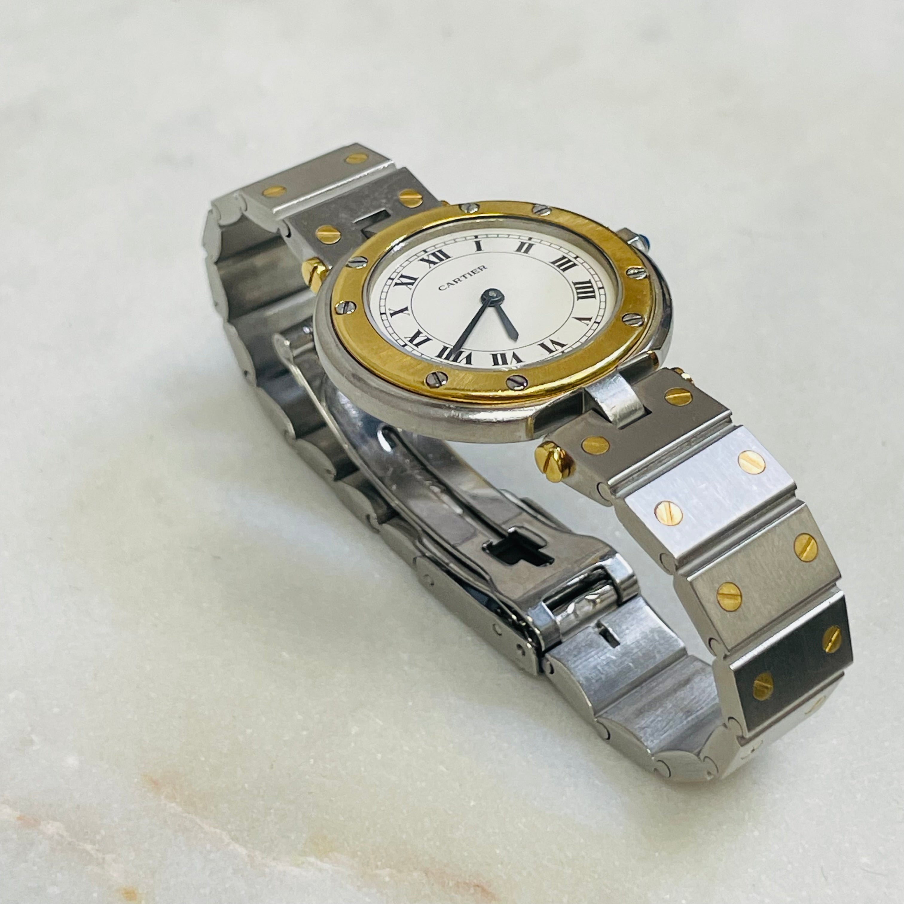 Cartier Panther Santos Vendome Stainless Steel and 18K Yellow Gold Watch