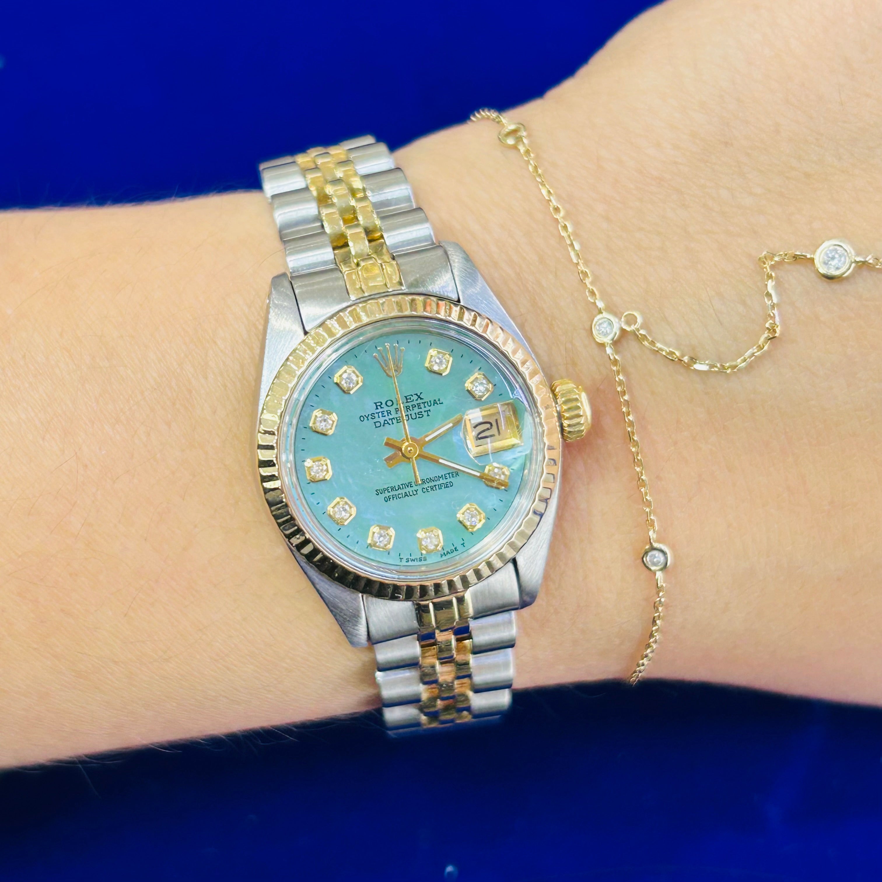 Vintage Stainless Steel and Gold 26MM Oyster Perpetual Datejust Rolex Watch 1981