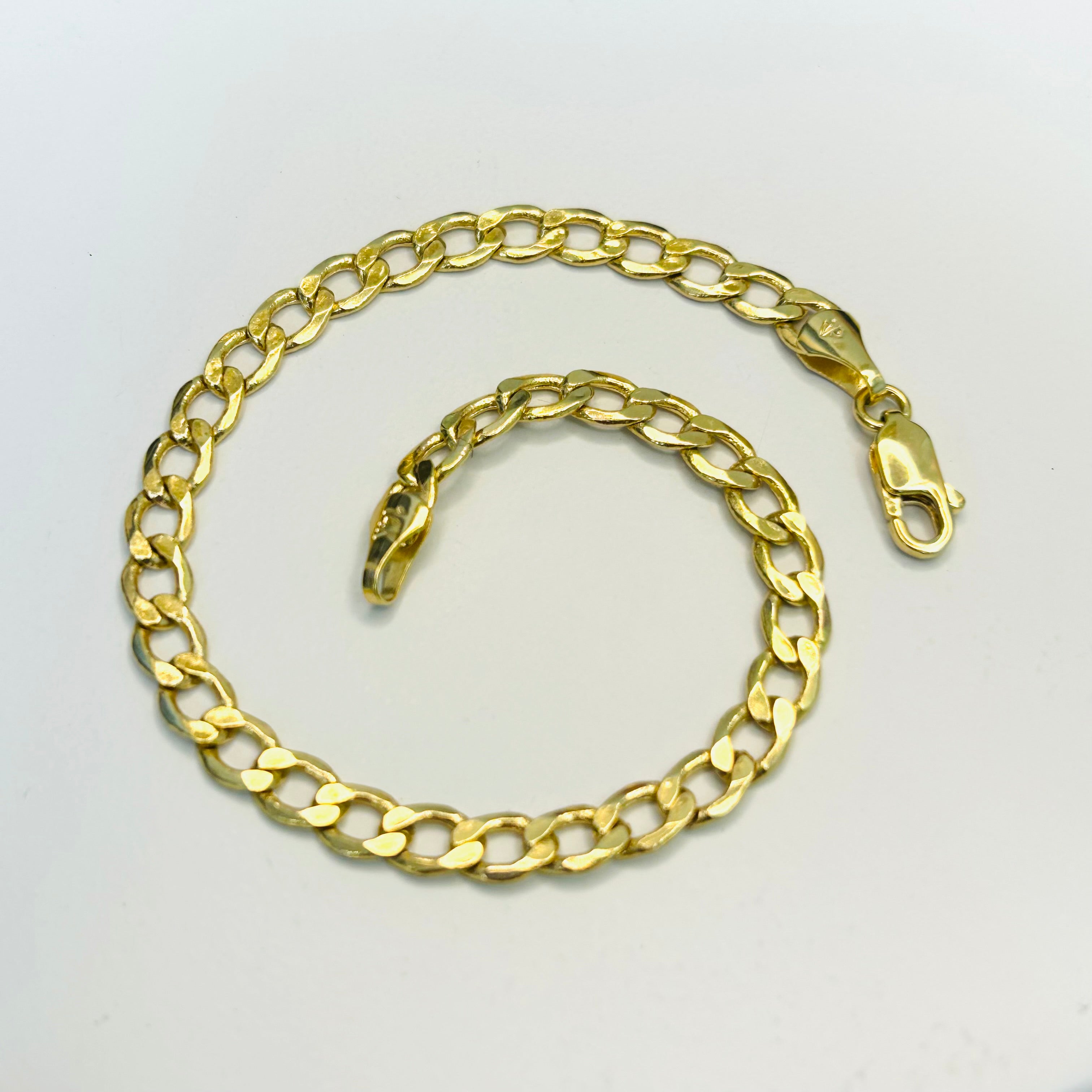 14K 5mm Yellow Gold Cuban Curb Link Bracelet