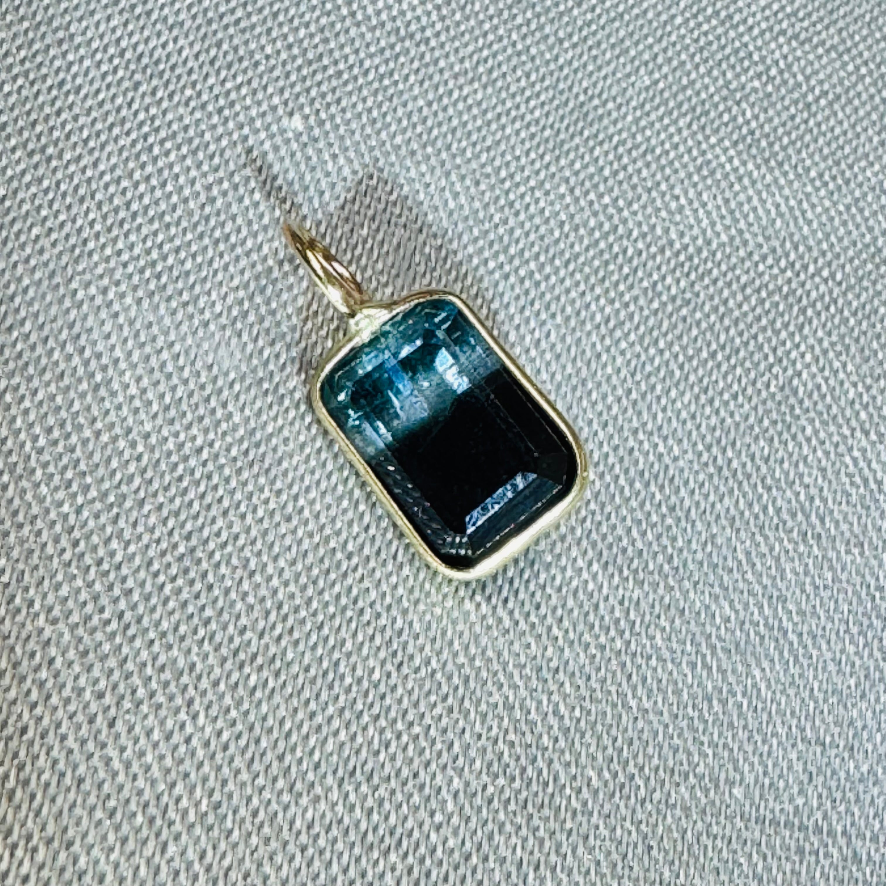 Bi Color Tourmaline Pendant 14K Yellow Gold