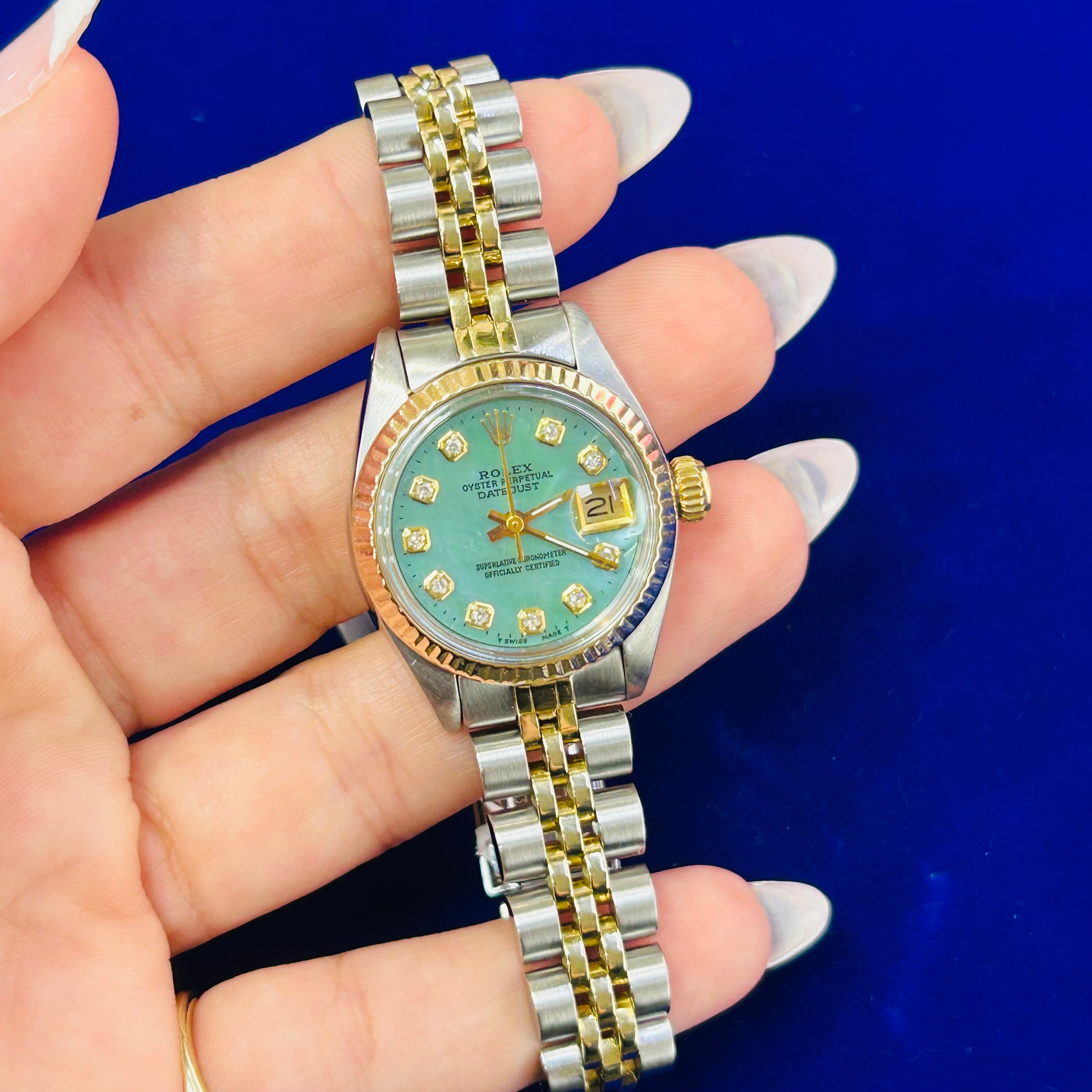 Vintage Stainless Steel and Gold 26MM Oyster Perpetual Datejust Rolex Watch 1981