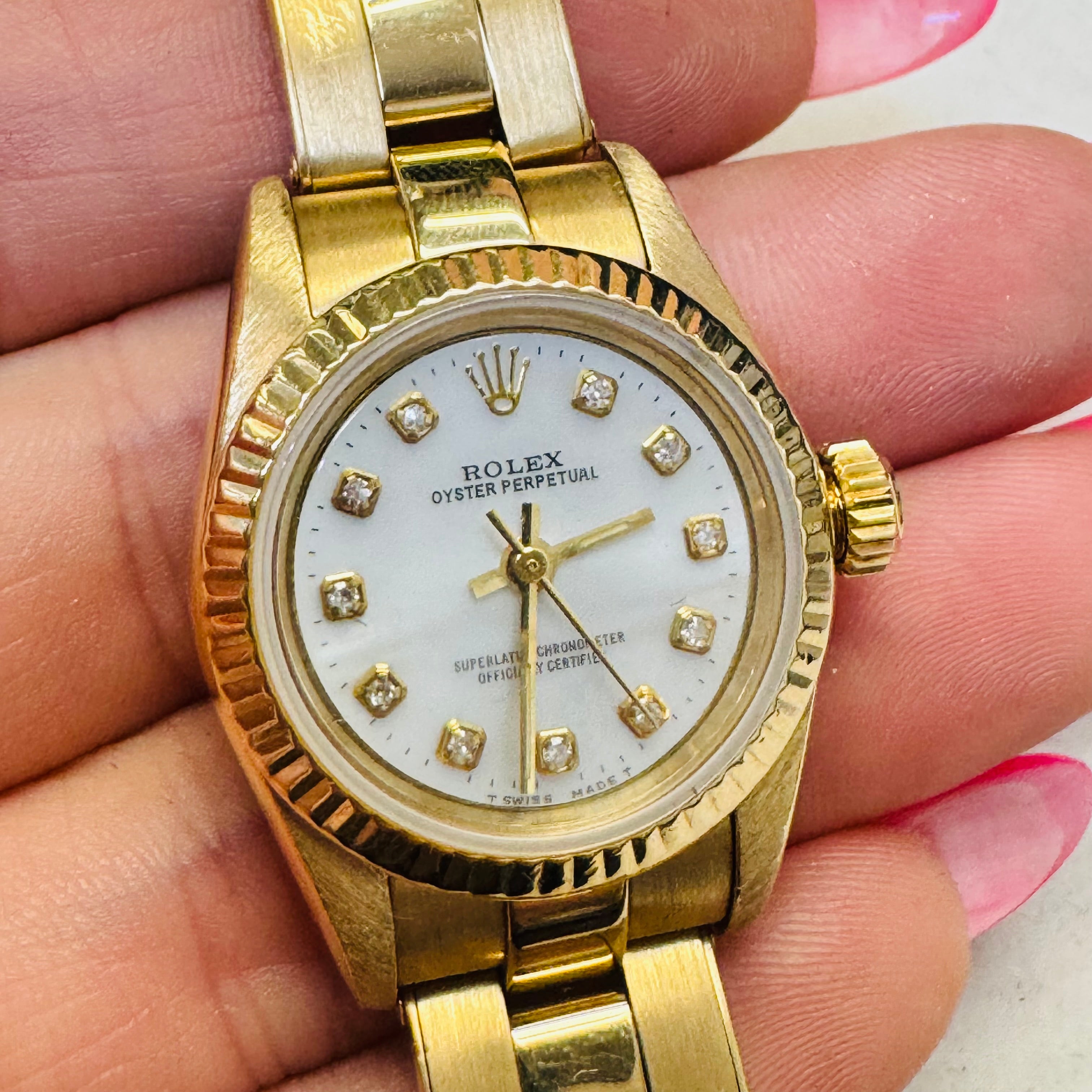 26MM 18K Yellow Gold Rolex Oyster Perpetual 1995
