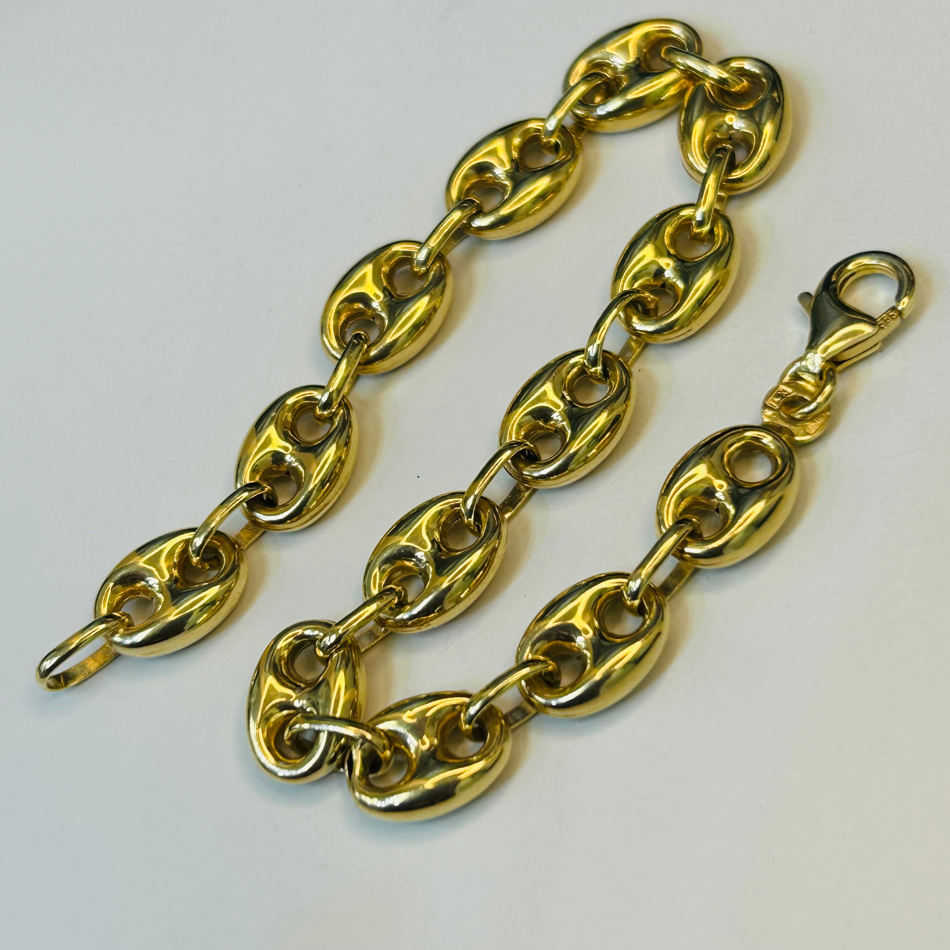 7.7mm 14K Yellow Gold Mariner Link Bracelet